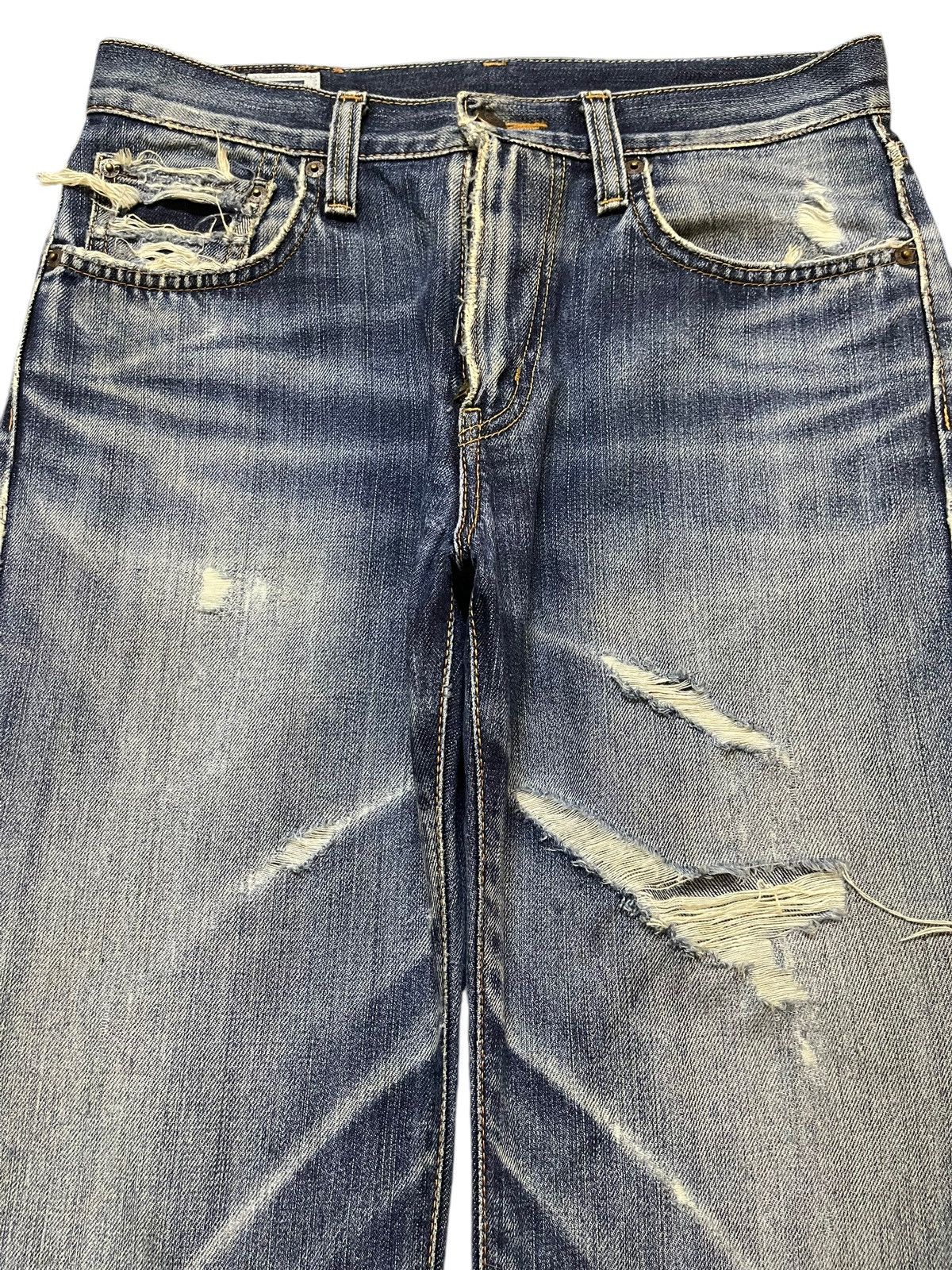 Edwin Vintage Edwin 402 Blue Faded Wash Distress Style Jeans Size US 30 / EU 46 - 3 Thumbnail