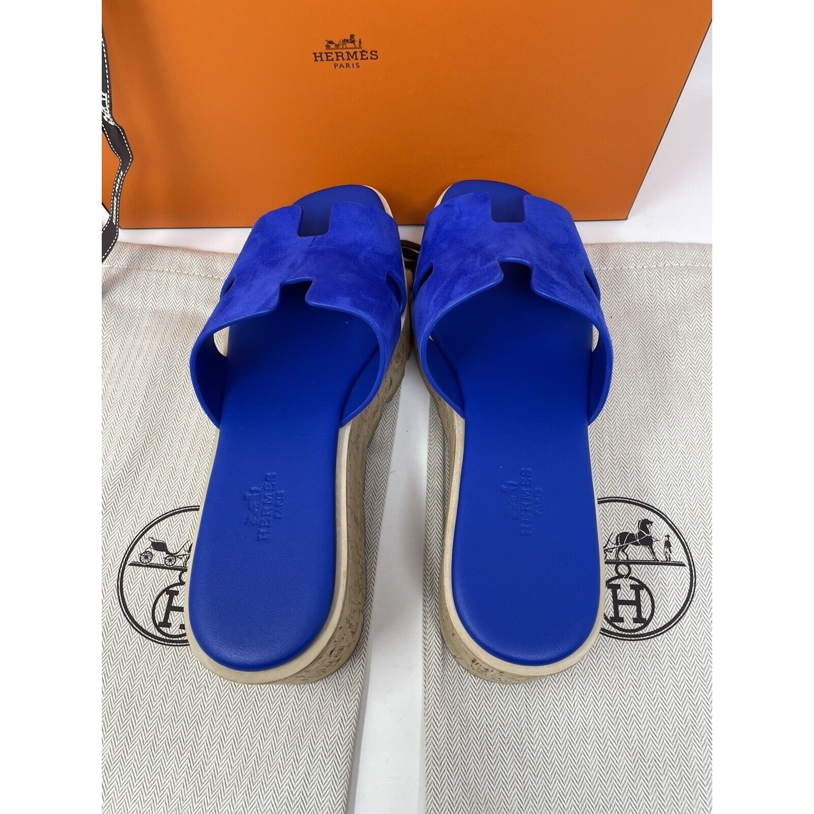 Hermes Hermes EZE 30 Sandals Ocean Blue NIB 38 Size US 8 / IT 38 - 8 Thumbnail