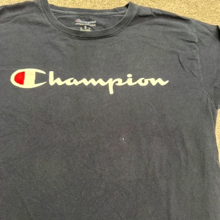 Champion Champion Men's Long Sleeve T-Shirt Navy Blue Crew Neck Casual Activewear Medium Size US M / EU 48-50 / 2 - 6 Thumbnail