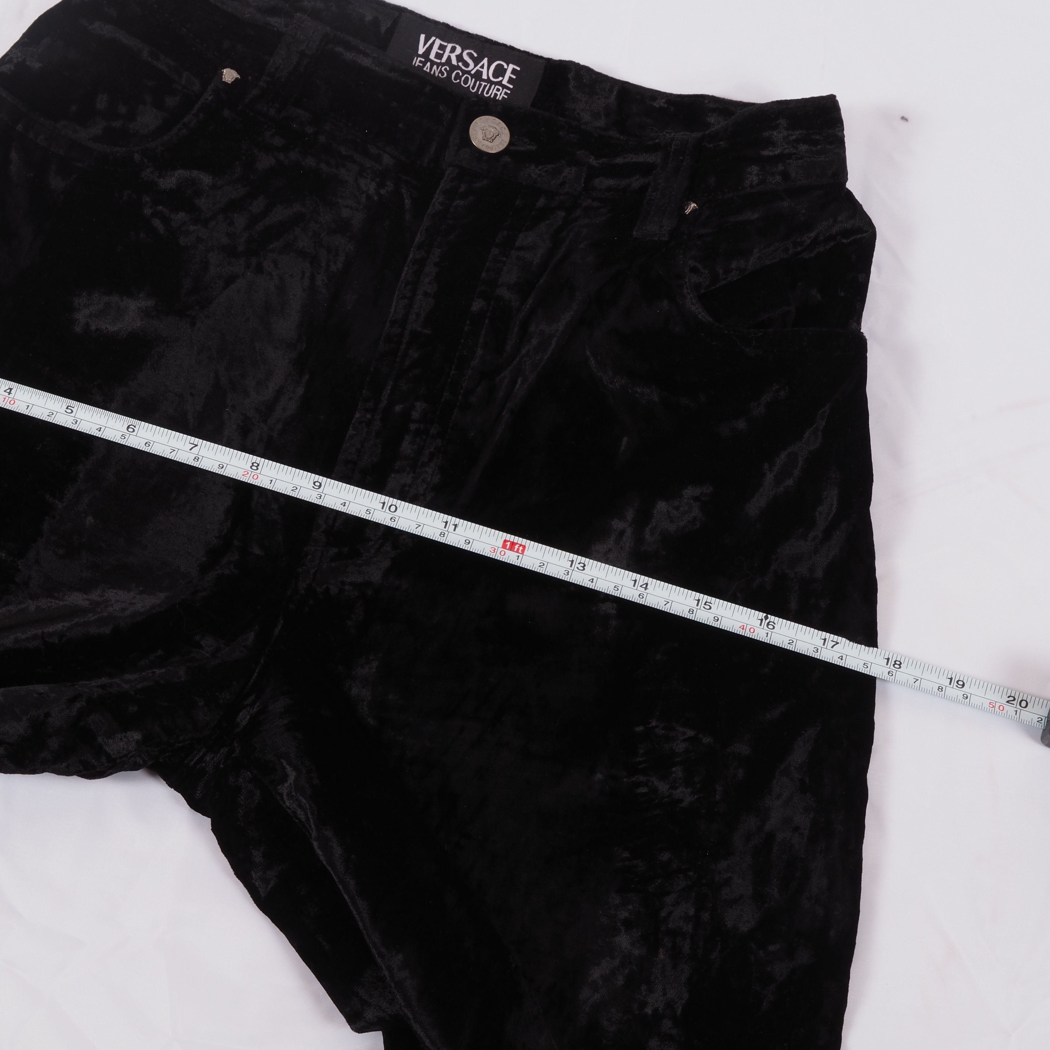 Versace Jeans Couture Versace Jeans Couture Vintage Black Crushed Velvet Pants Size 27" / US 4 / IT 40 - 10 Thumbnail