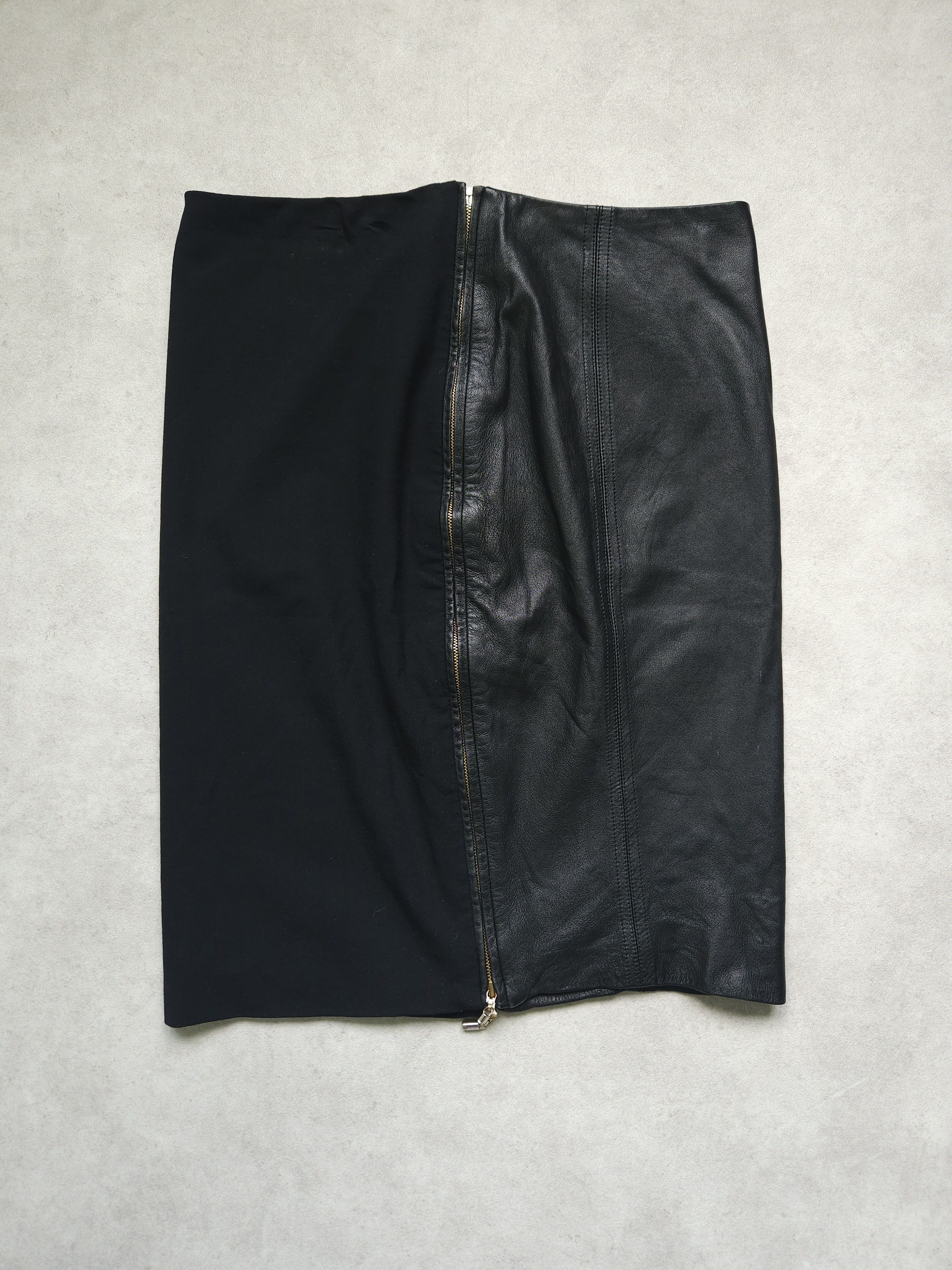 Versace Gianni Versace Couture leather and wool zip off pencil skirt Size 27" / US 4 / IT 40 - 3 Thumbnail