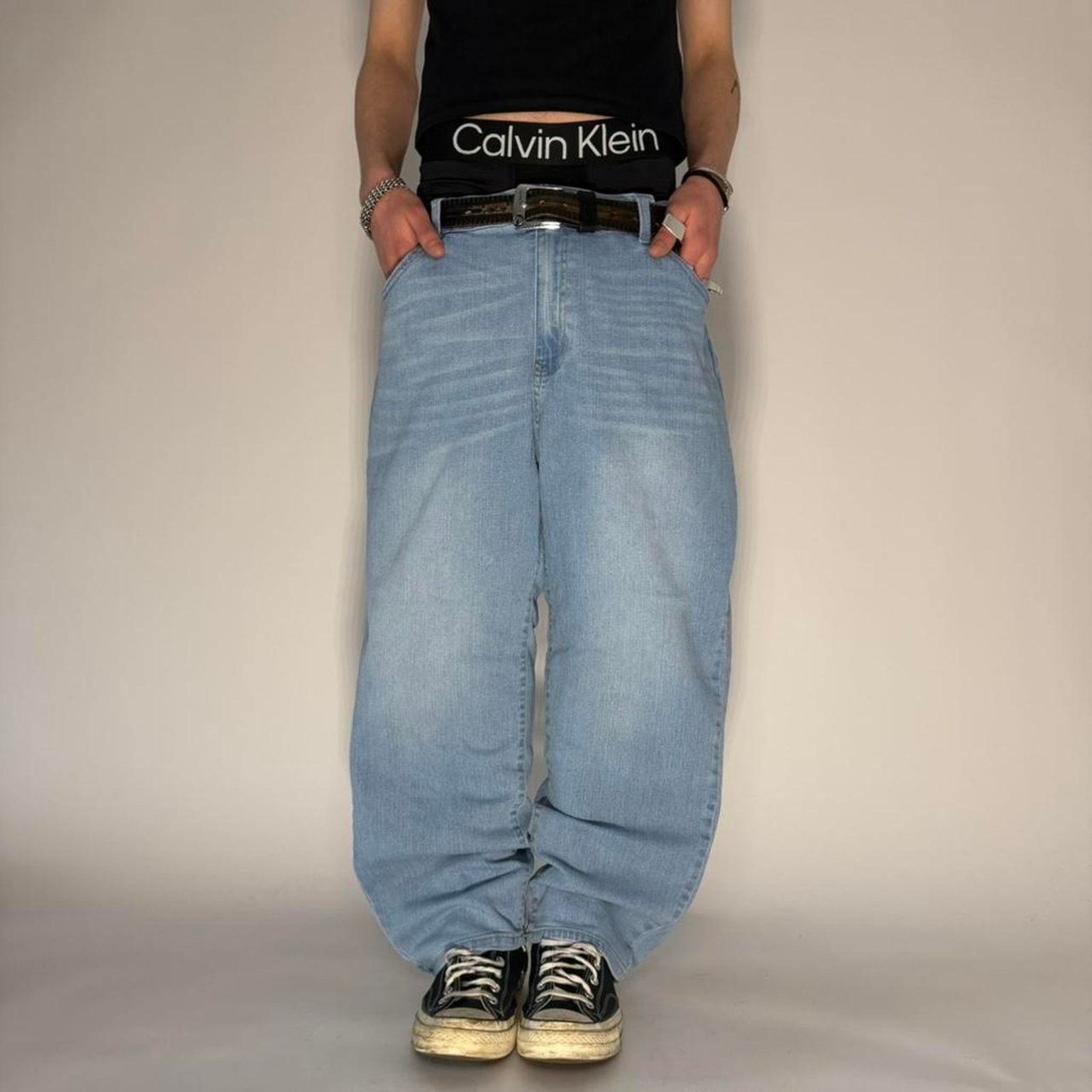 JNCO × Vintage Vintage y2k faded ligthwash baggy wide leg jeans Size US 35 - 1 Thumbnail