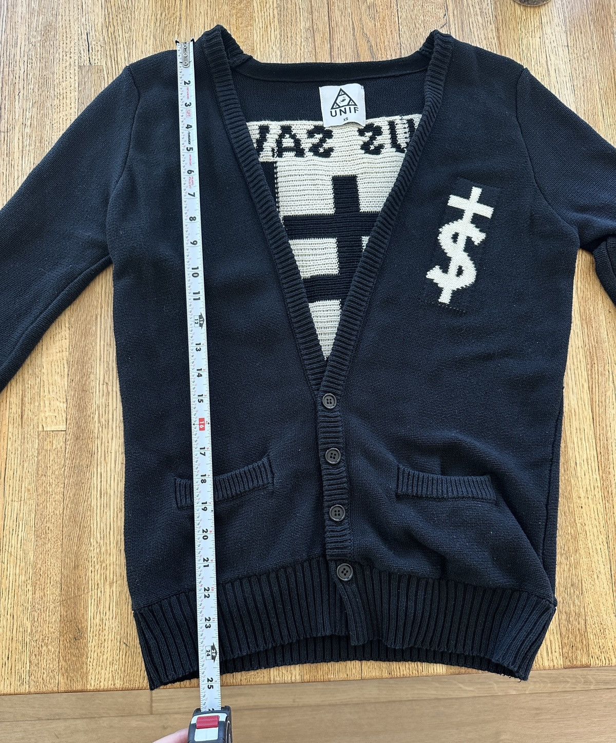 UNIF UNIF Vintage “Jesus Saves I Spend” Cardigan Sweater Size US S / EU 44-46 / 1 - 9 Thumbnail
