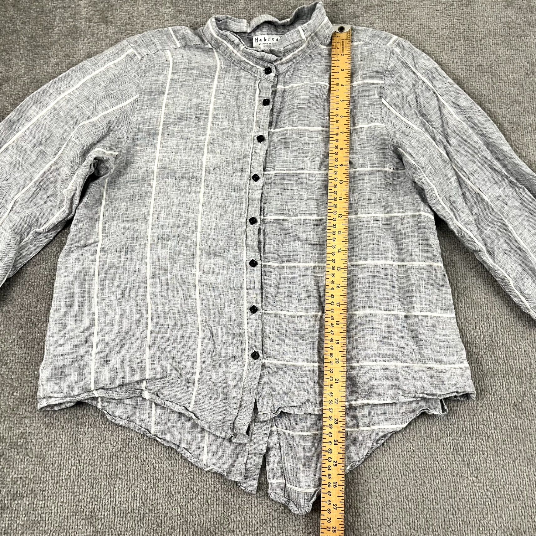 Habitat VINTAGE Habitat Clothes To Live Shirt Womens Medium Blue Gray Linen Blouse Minimalist Size M / US 6-8 / IT 42-44 - 5 Thumbnail