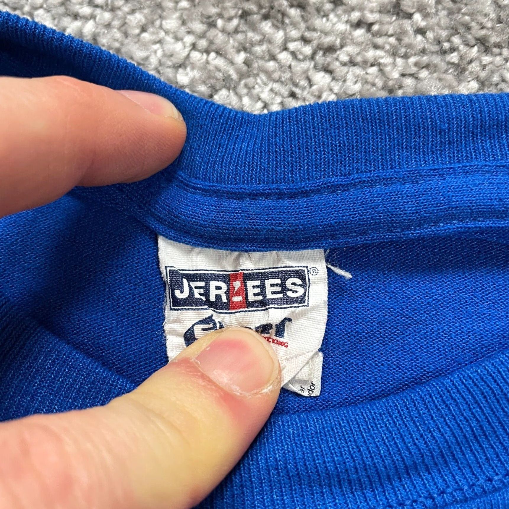 Jerzees Jerzees T-Shirt Unisex Small Blue Cotton Crew Neck Long Sleeve Casual Top Basic Size US S / EU 44-46 / 1 - 6 Thumbnail
