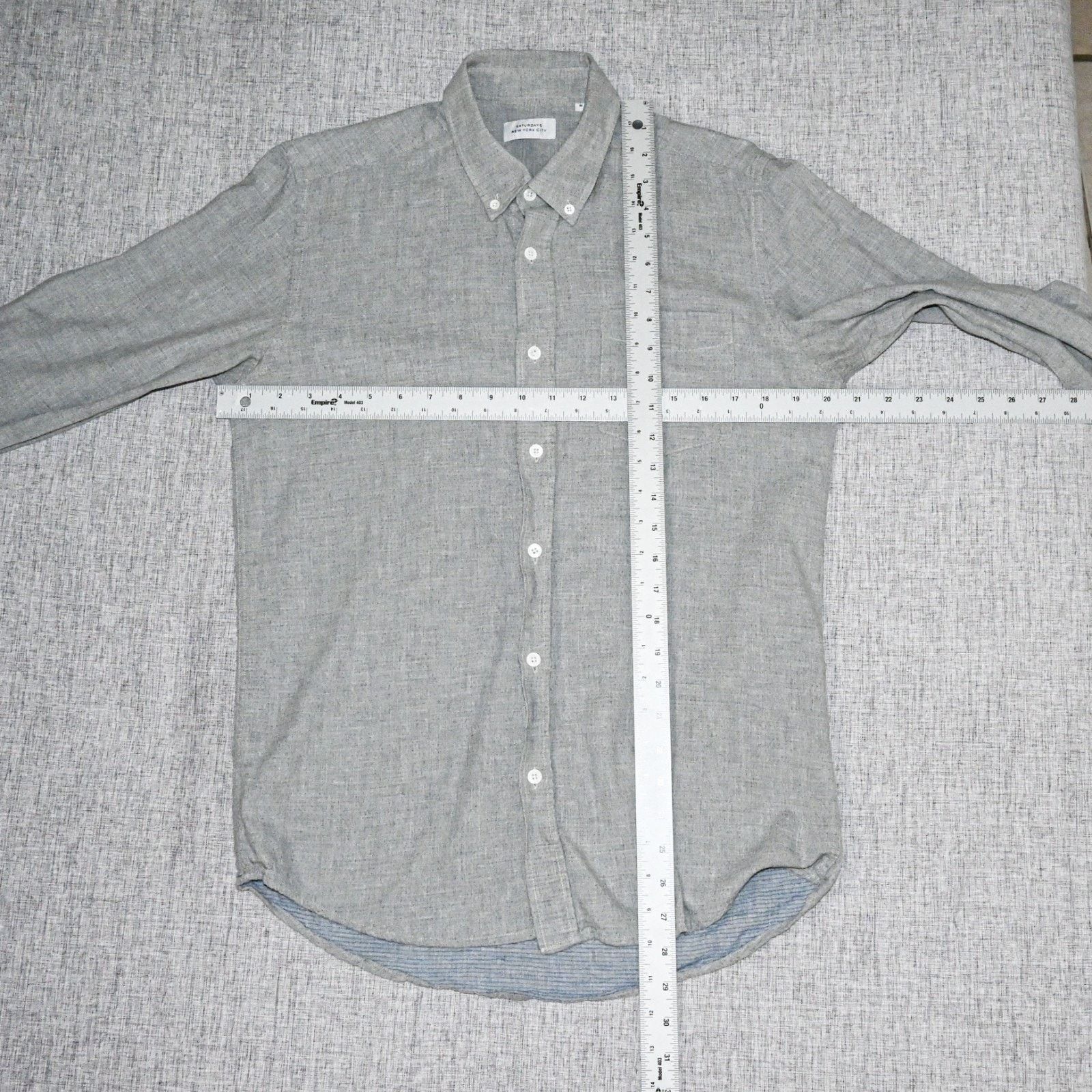 Saturdays NYC Saturdays NYC Button down Shirt Gray micro blue pin dot Size US M / EU 48-50 / 2 - 6 Thumbnail