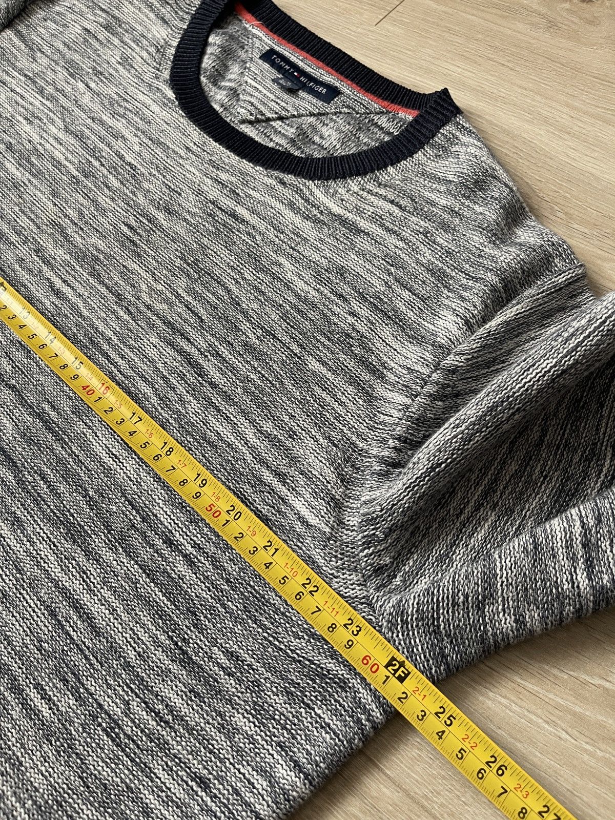 Tommy Hilfiger Tommy Hilfiger Cotton Knit Sweater Mens XL Grey Navy Melange Size US XL / EU 56 / 4 - 12 Thumbnail