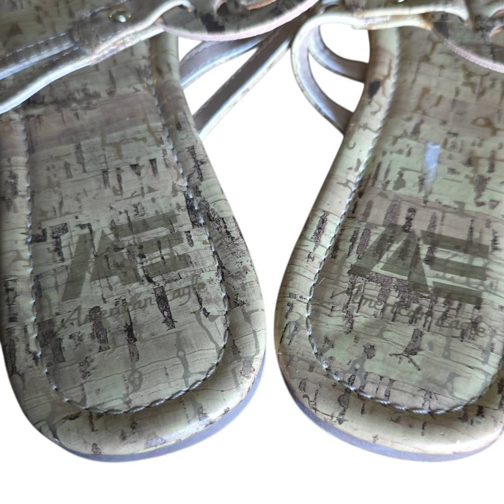 American Eagle Outfitters American Eagle Women's Size 7 Yellow Gold Cork Print Slide S Size US 7 / IT 37 - 2 Thumbnail