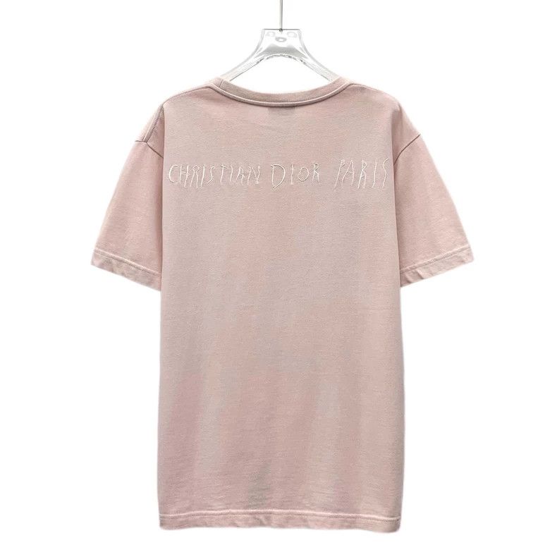 Dior Dior Pink logo letter embroidery cotton round-neck short-s Size US M / EU 48-50 / 2 - 2 Thumbnail