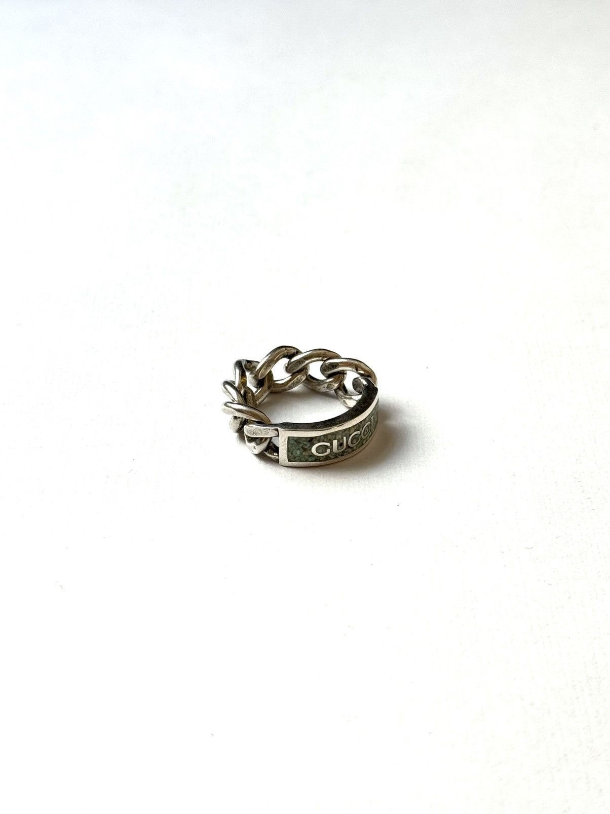 Gucci Gucci .925 Silver Teal Chain Ring Size ONE SIZE - 5 Thumbnail