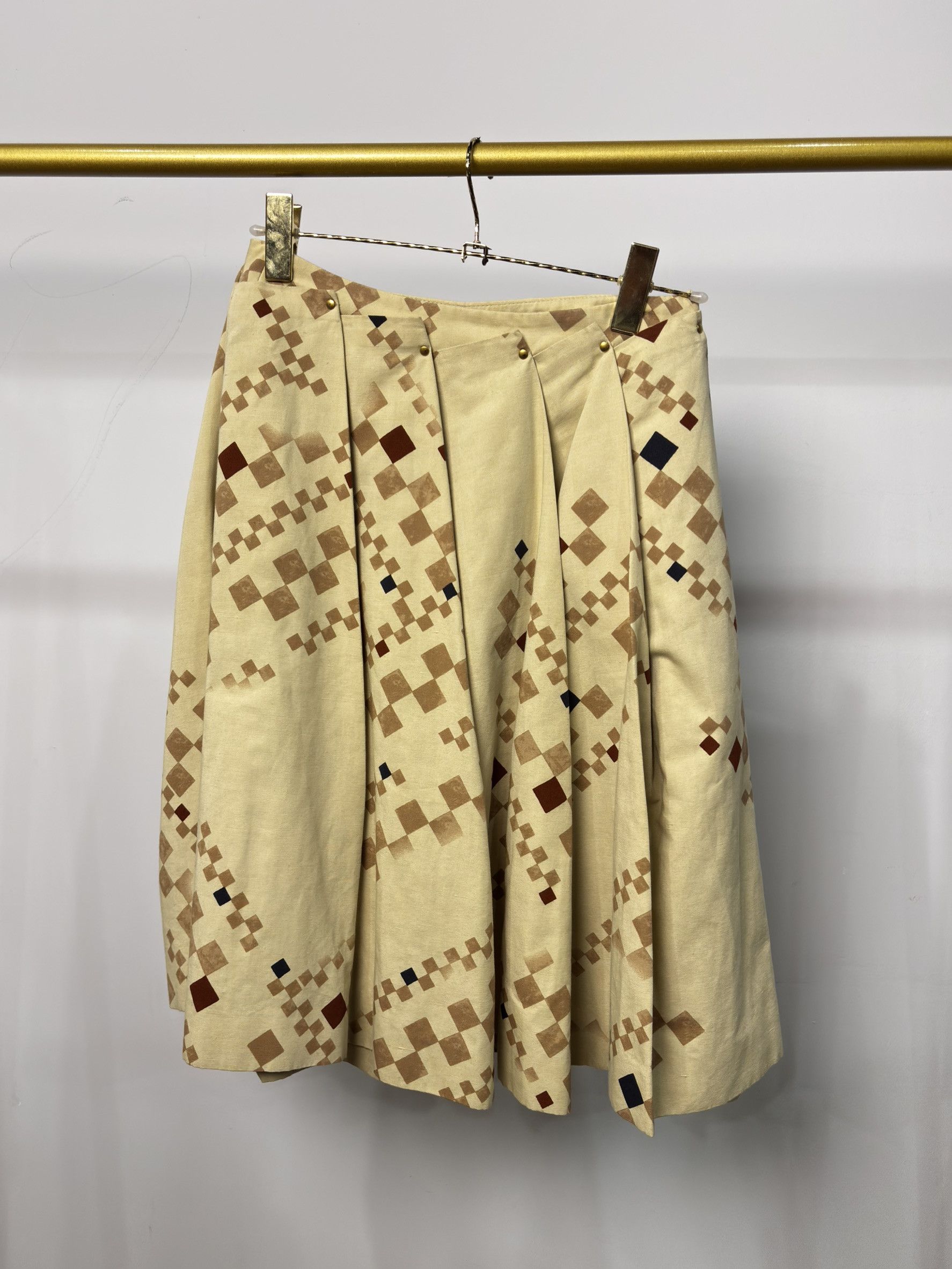 Bottega Veneta Bottega Veneta Geometric Print Cotton Silk Skirt Size 26" / US 2 / IT 38 - 1 Thumbnail