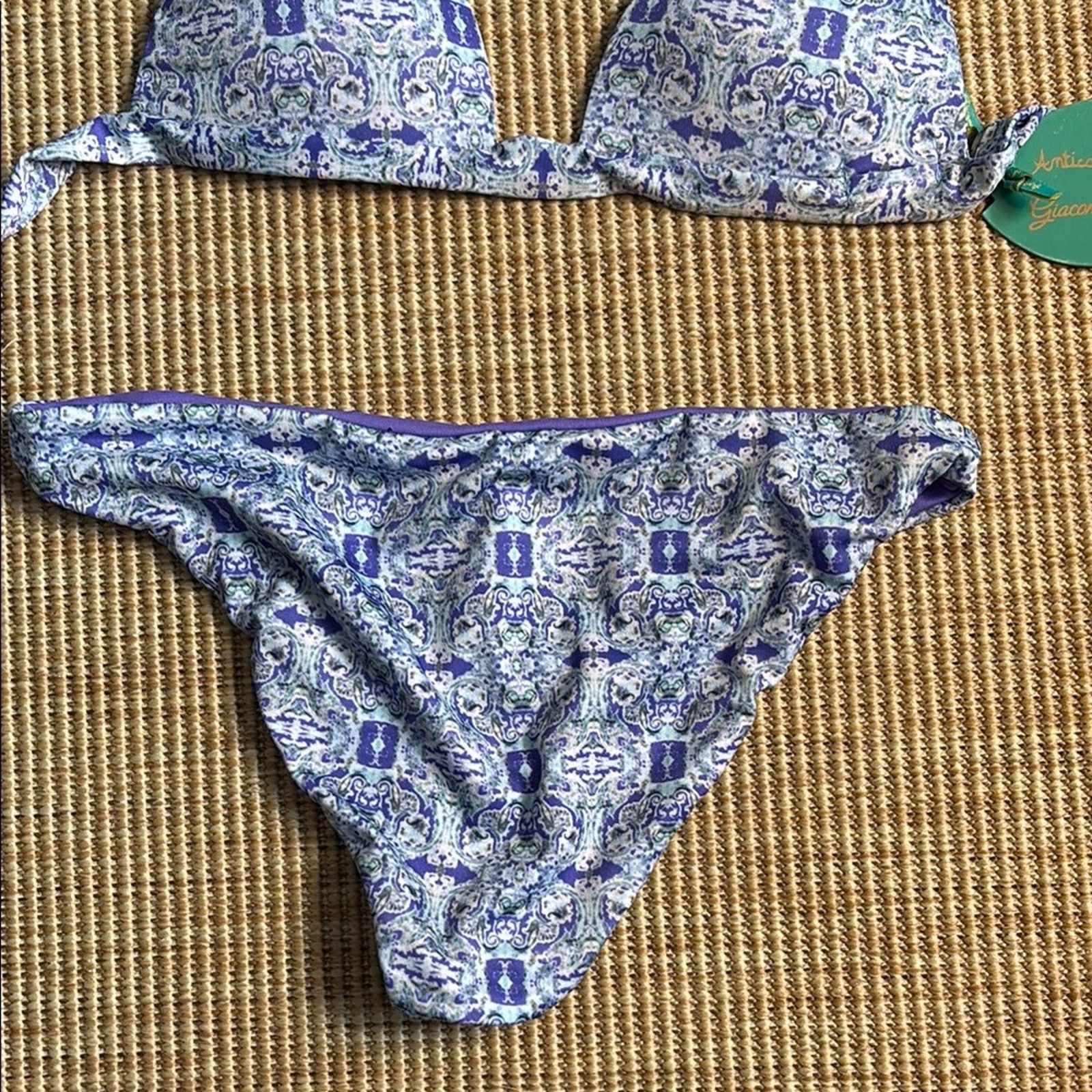 Other NWT Antica Sartoria Positano Purple Patterned Bikini Set S Size ONE SIZE - 6 Thumbnail