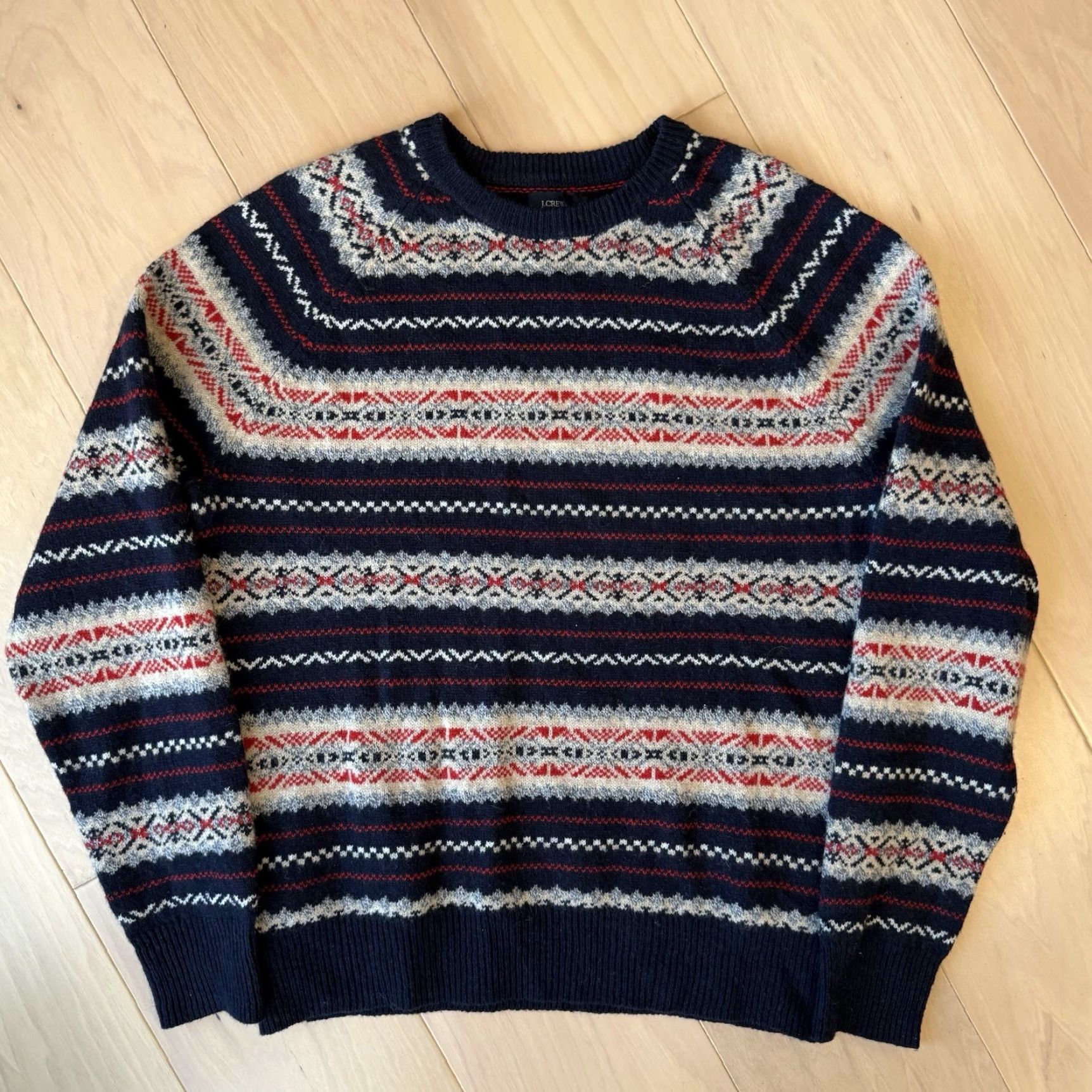 J.Crew J.CREW Fair Isle Wool Sweater Crew Neck Medium Multicolor Pullover Adult Men Regular Knit All Seasons, Fall Winter Spring Size US M / EU 48-50 / 2 - 2 Thumbnail