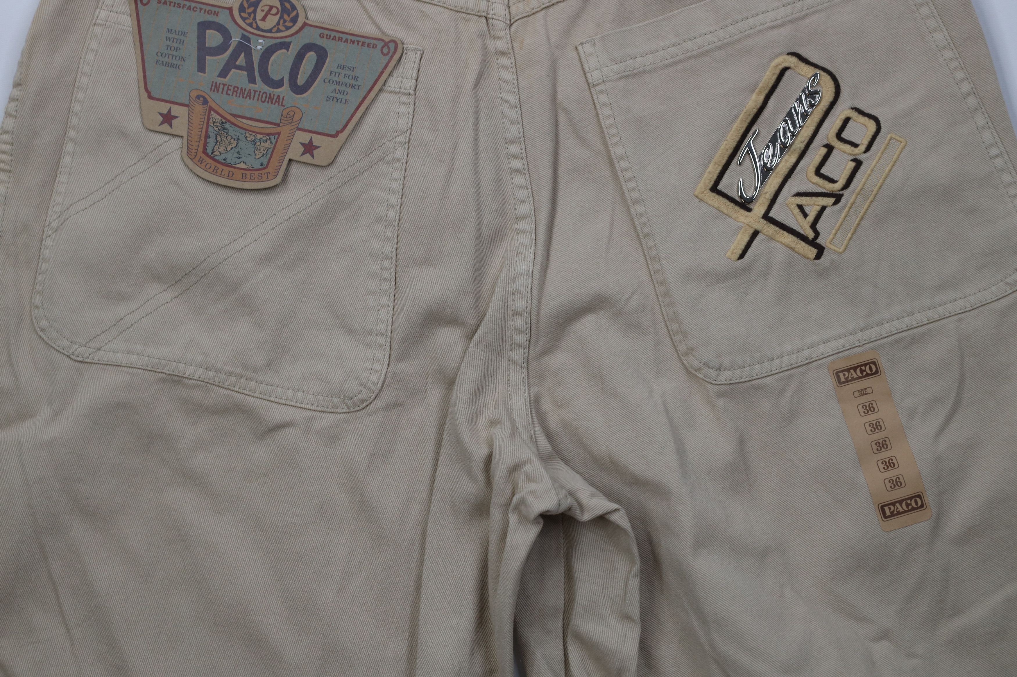 Vintage Deadstock Vintage 90s Paco Hip Hop Denim Jean Shorts Tan Size US 36 / EU 52 - 11 Thumbnail