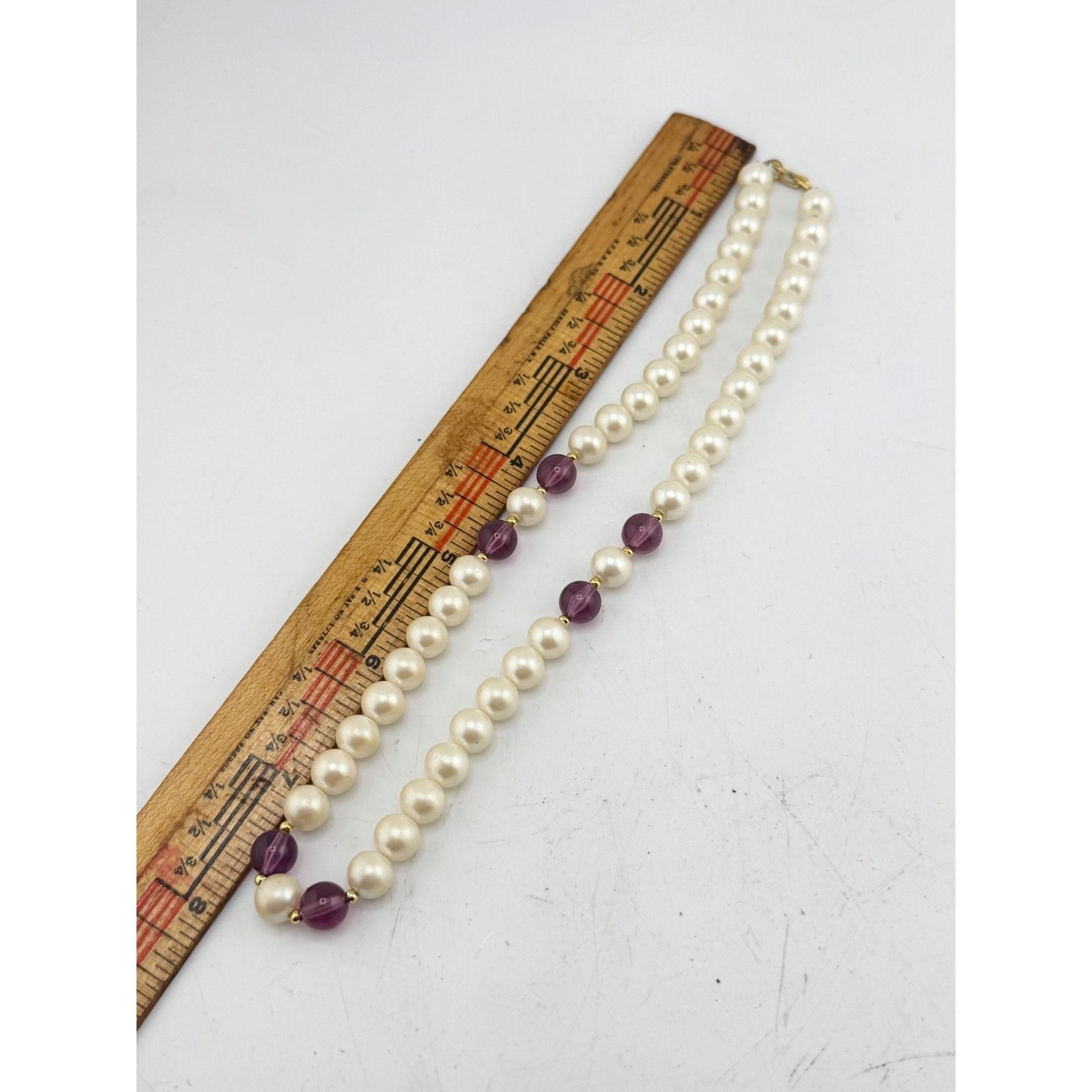 Vintage Vintage faux pearl purple beaded necklace Size ONE SIZE - 4 Thumbnail