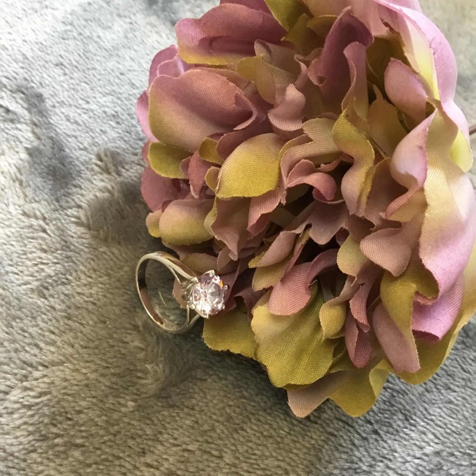 Other Sterling Silver Purple CZ Solitaire Ring Size ONE SIZE - 5 Thumbnail