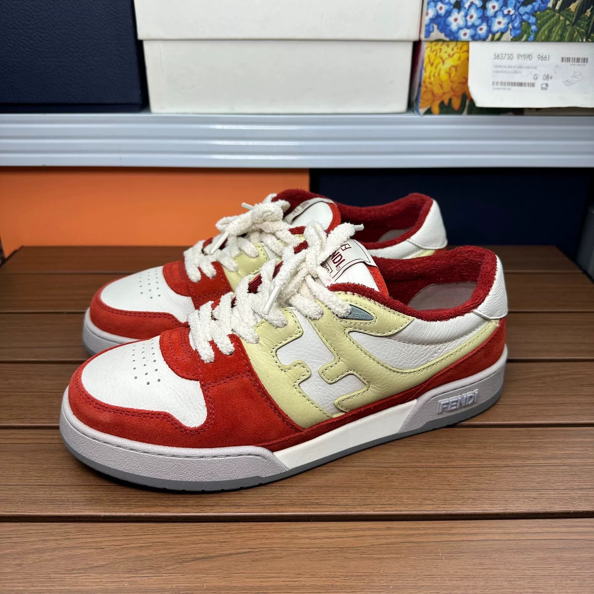 Fendi Fendi Suede Red Lowtop Sneakers 9 Men Size US 9 / EU 42 - 1 Thumbnail