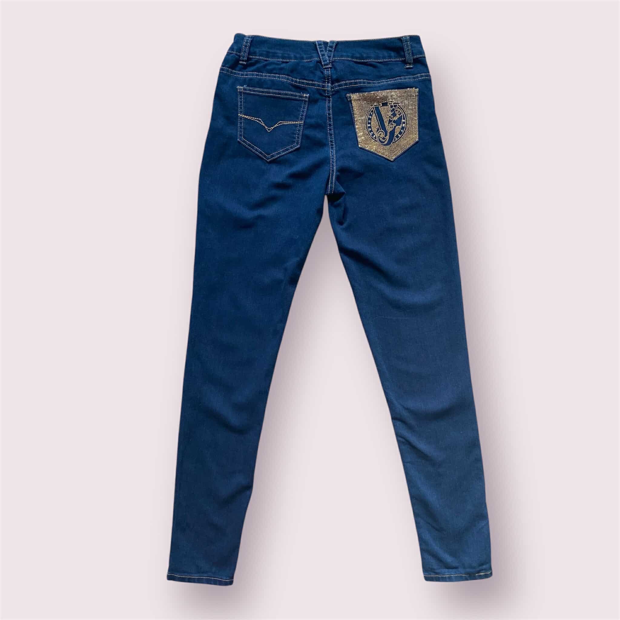 Versace Jeans Couture Versace Jeans Couture Shiny Squin Rocks Denim Panther Size 29" - 1 Thumbnail