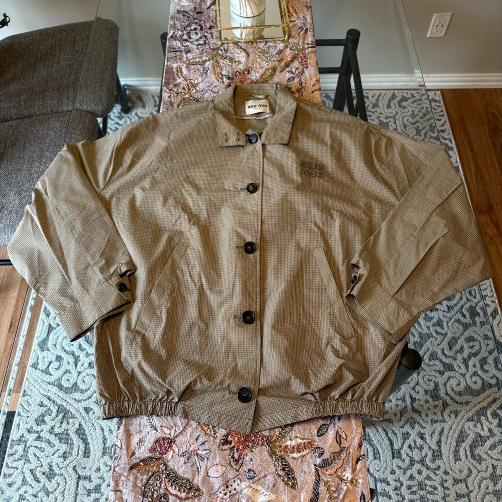Miu Miu Miu Miu Tan Camel Bomber Jacket Size XS / US 0-2 / IT 36-38 - 1 Thumbnail