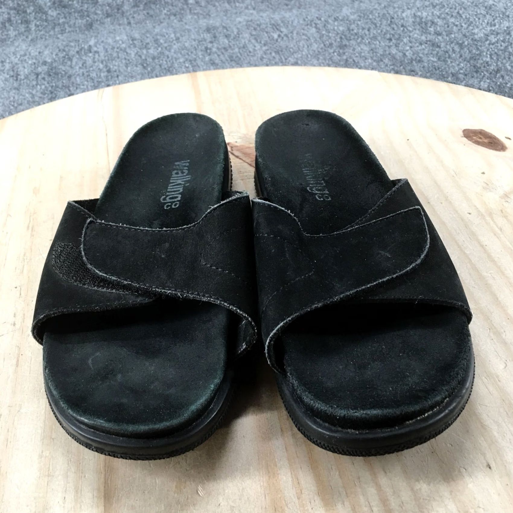 CO Walking Co Sandal Womens 37 Black Open Toe Slide Slip-On Leather Comfort Casual Womens Shoes Size US 7 / IT 37 - 7 Thumbnail
