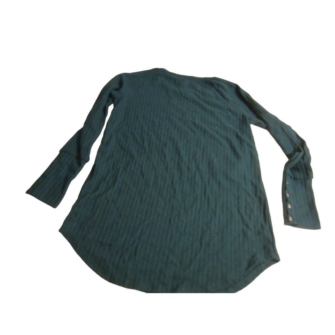Other Chaser Waffle Knit Button Cuff Thermal Top Teal S Size S / US 4 / IT 40 - 6 Thumbnail