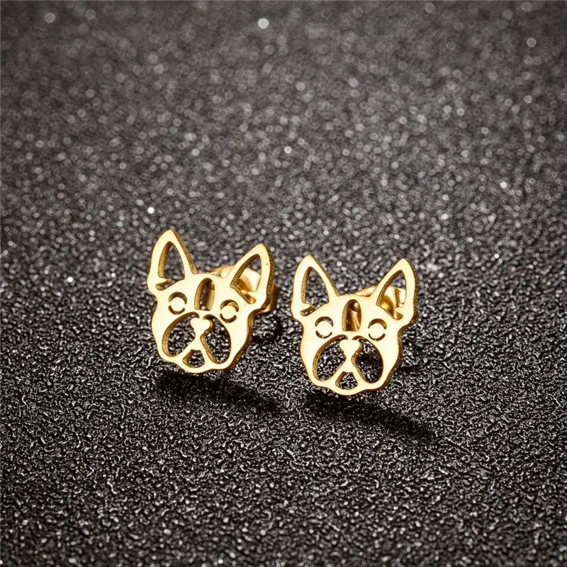 Jewelry Mini French Bulldog Earrings Charm Earring Gift Size ONE SIZE - 2 Thumbnail