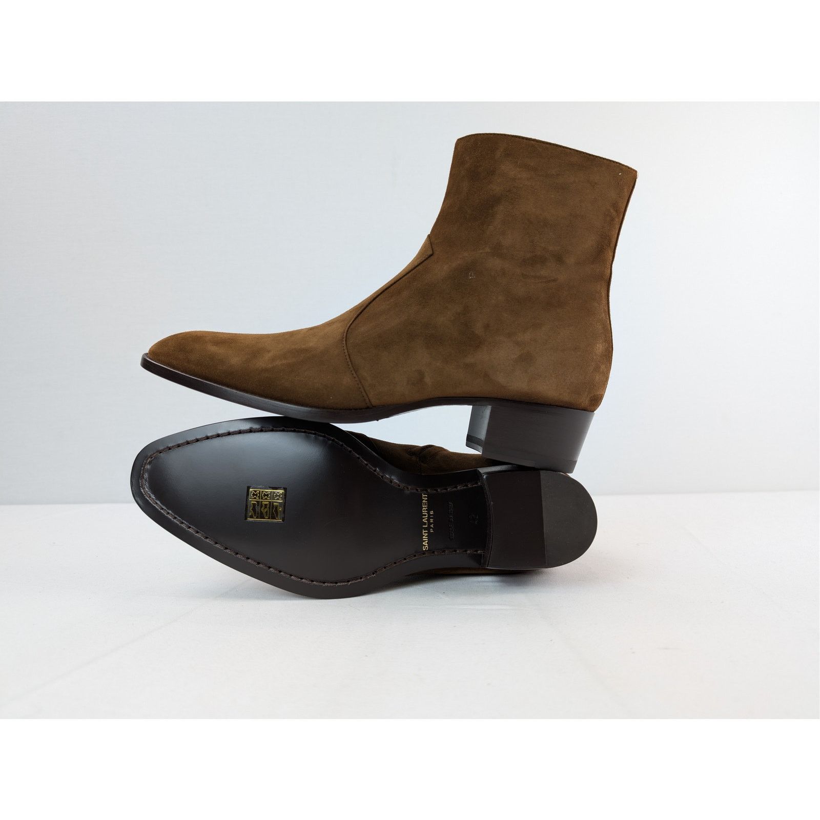 Saint Laurent Paris o1rshd1 Wyatt 40 Zip Chelsea Boots in Land Size US 8.5 / EU 41-42 - 13 Thumbnail