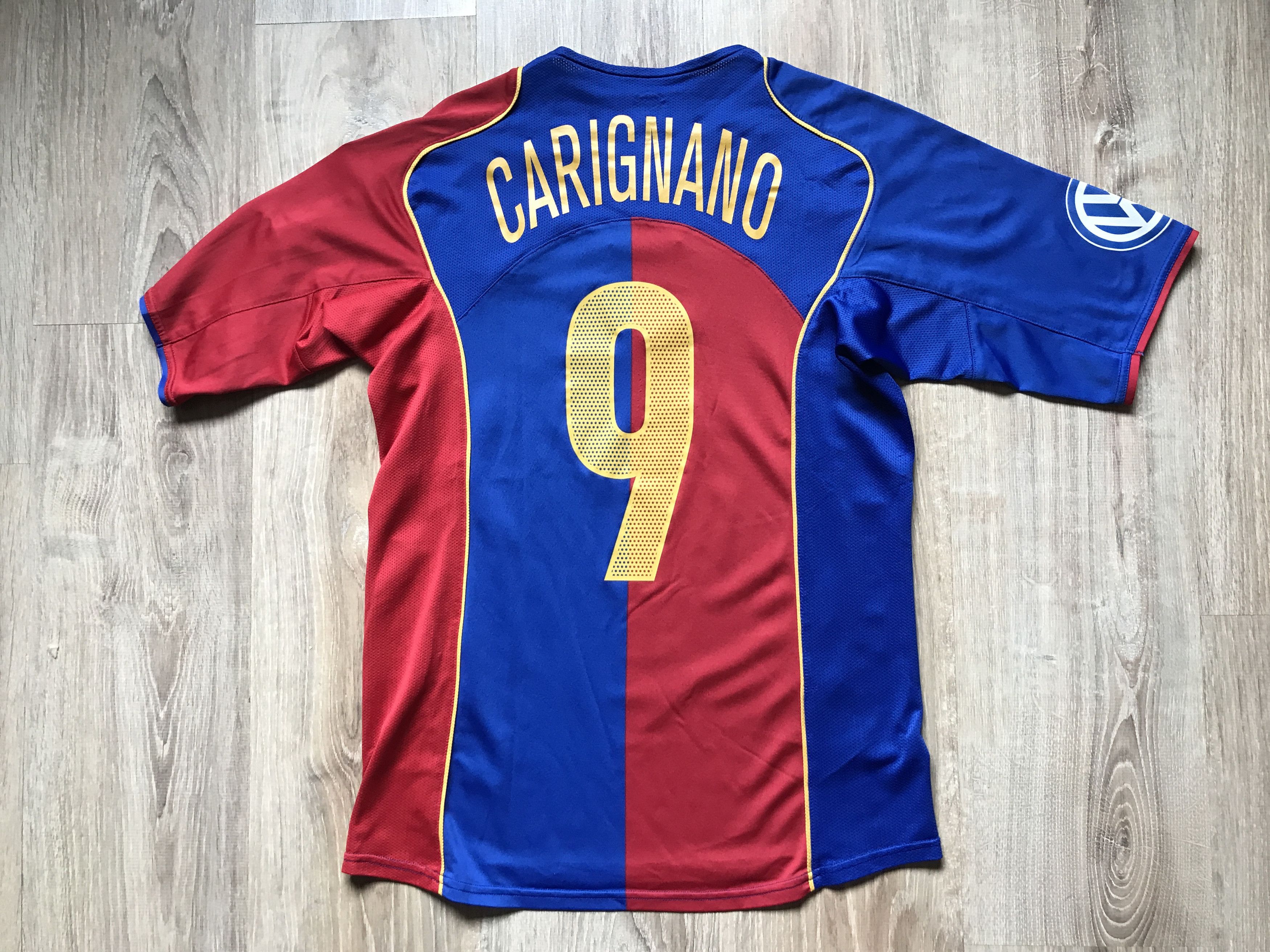 Nike × Vintage Vintage Nike Basel Home Shirt #9 Carignano 2004-2005 Size US S / EU 44-46 / 1 - 2 Thumbnail