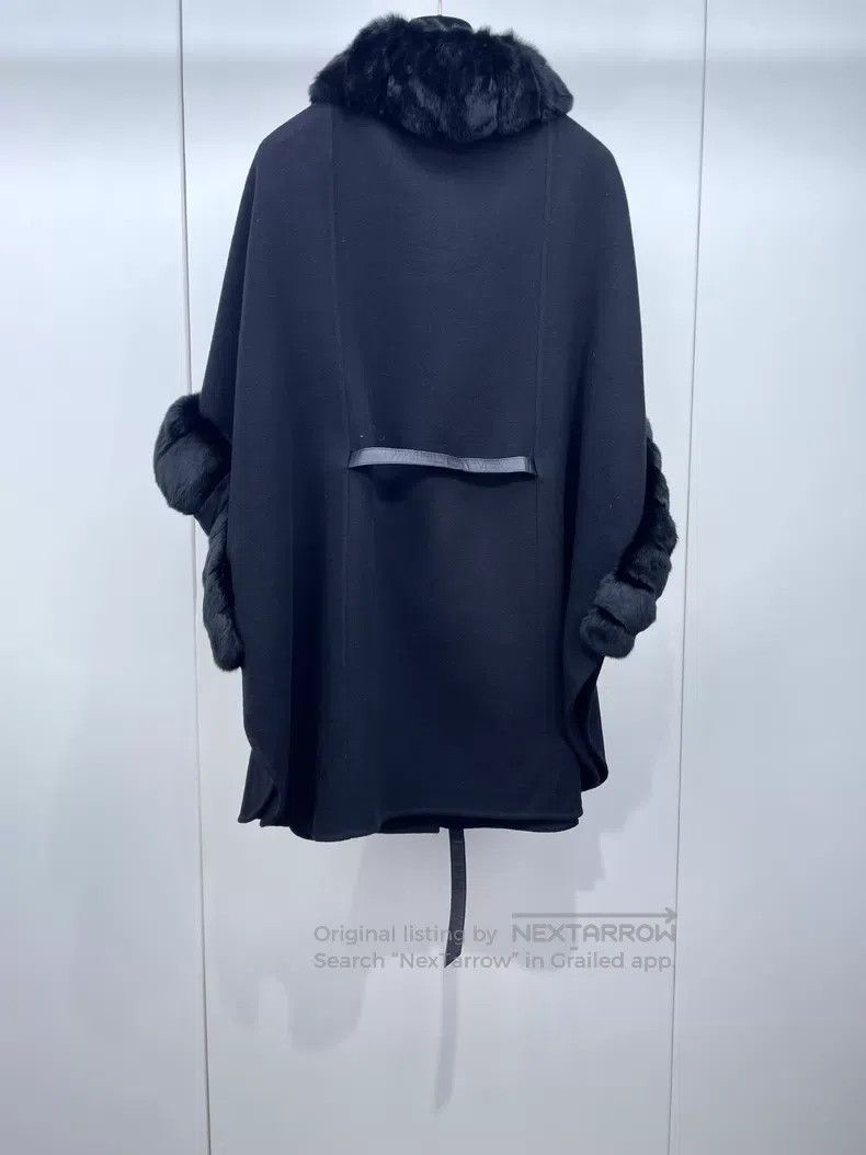 Loro Piana Loro Piana Black rabbit + cashmere cloak coat Size M / US 6-8 / IT 42-44 - 2 Thumbnail
