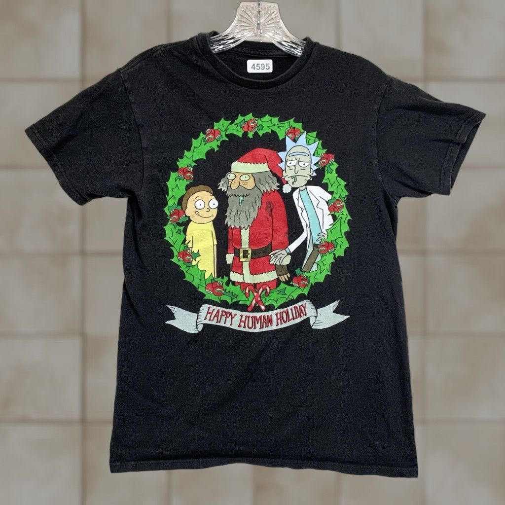 Vintage VINTAGE Rick & Morty T-Shirt Unisex Adults Xmas 2010s Black Short Sleeve Crew Neck Graphic Print Small Size US XS / EU 42 / 0 - 1 Thumbnail