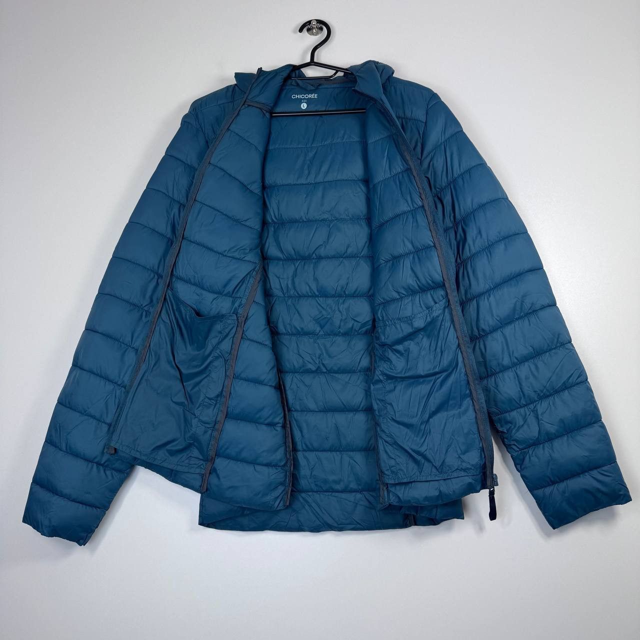 Other Chicorée Puffer Jacket Hooded Blue Lightweight Quilted L Size L / US 10 / IT 46 - 2 Thumbnail