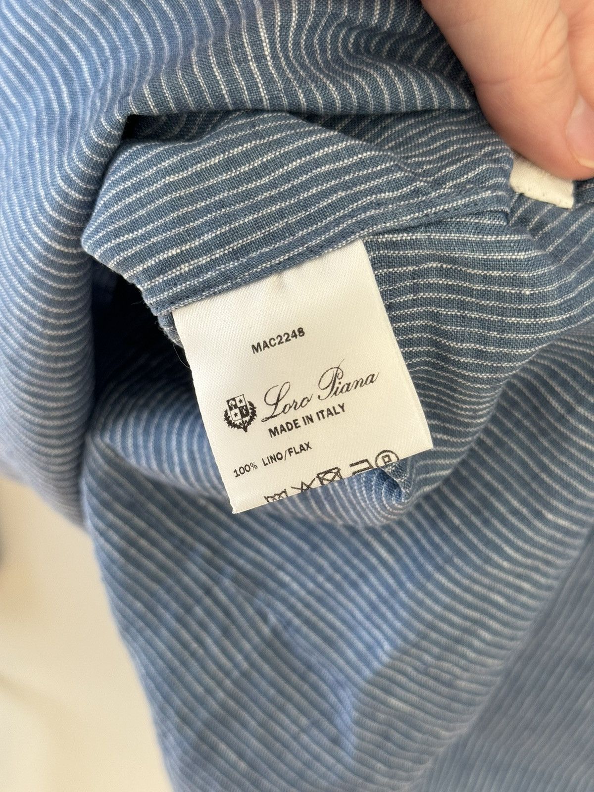 Loro Piana Arthur Arizona Blue Striped Aloe Linen Shirt XXL FAL1007 Size US XXL / EU 58 / 5 - 17 Thumbnail