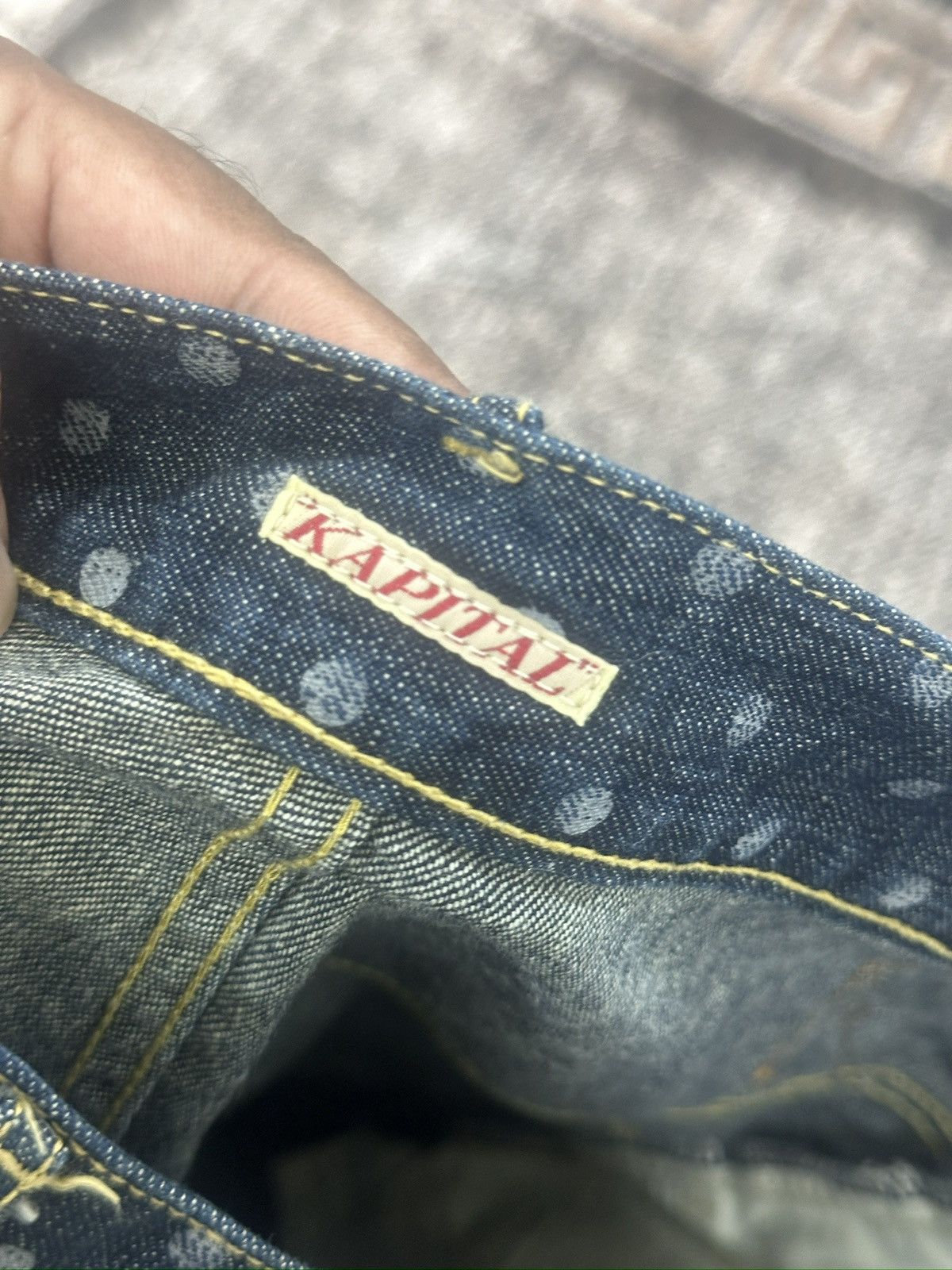 If Six Was Nine × Kapital × Kapital Kountry Polkadot Cropped Denim Pant By Kapital Size US 29 - 13 Thumbnail