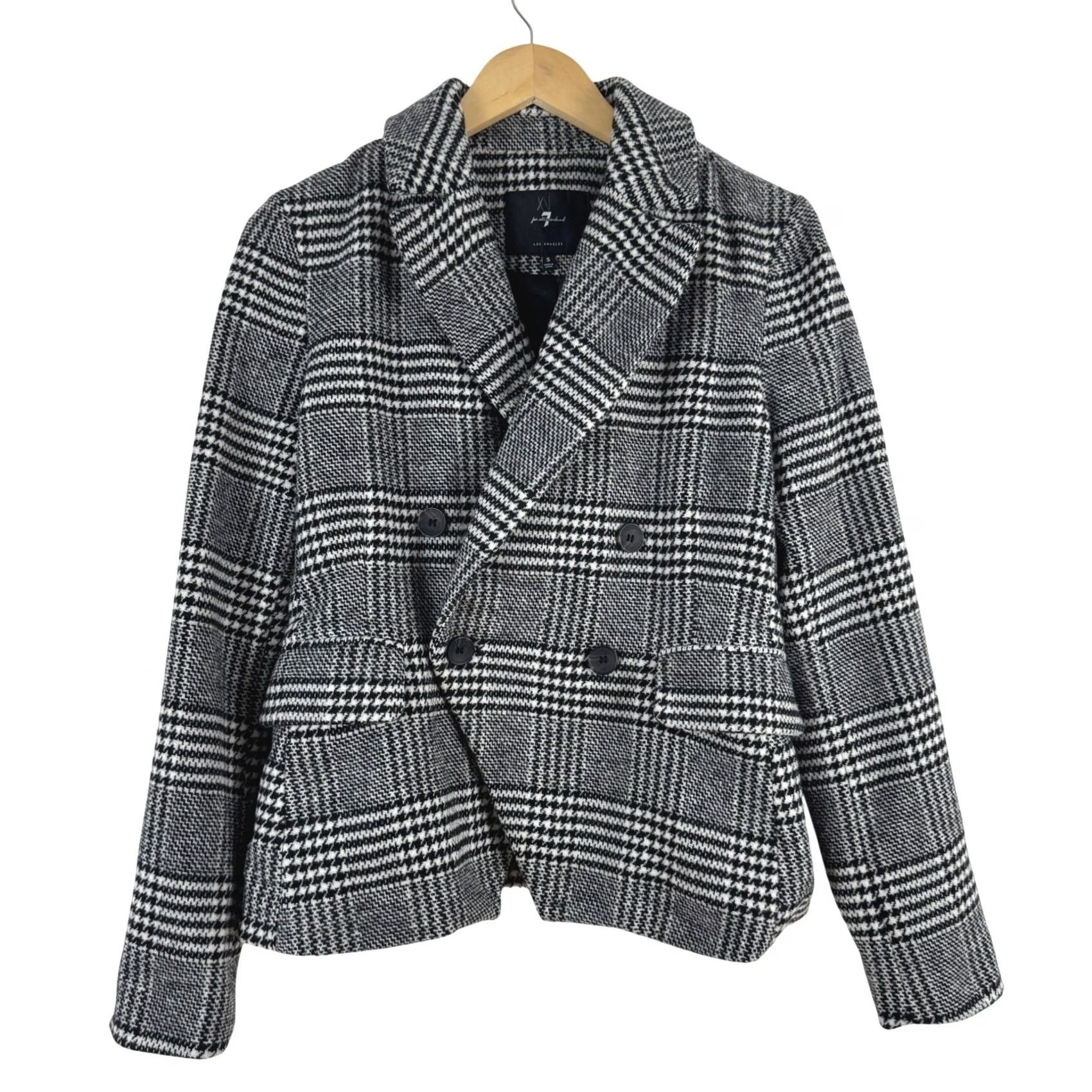7 For All Mankind 7 For All Mankind Women's Plaid Blazer Jacket S Preppy Wool Size S / US 4 / IT 40 - 2 Thumbnail