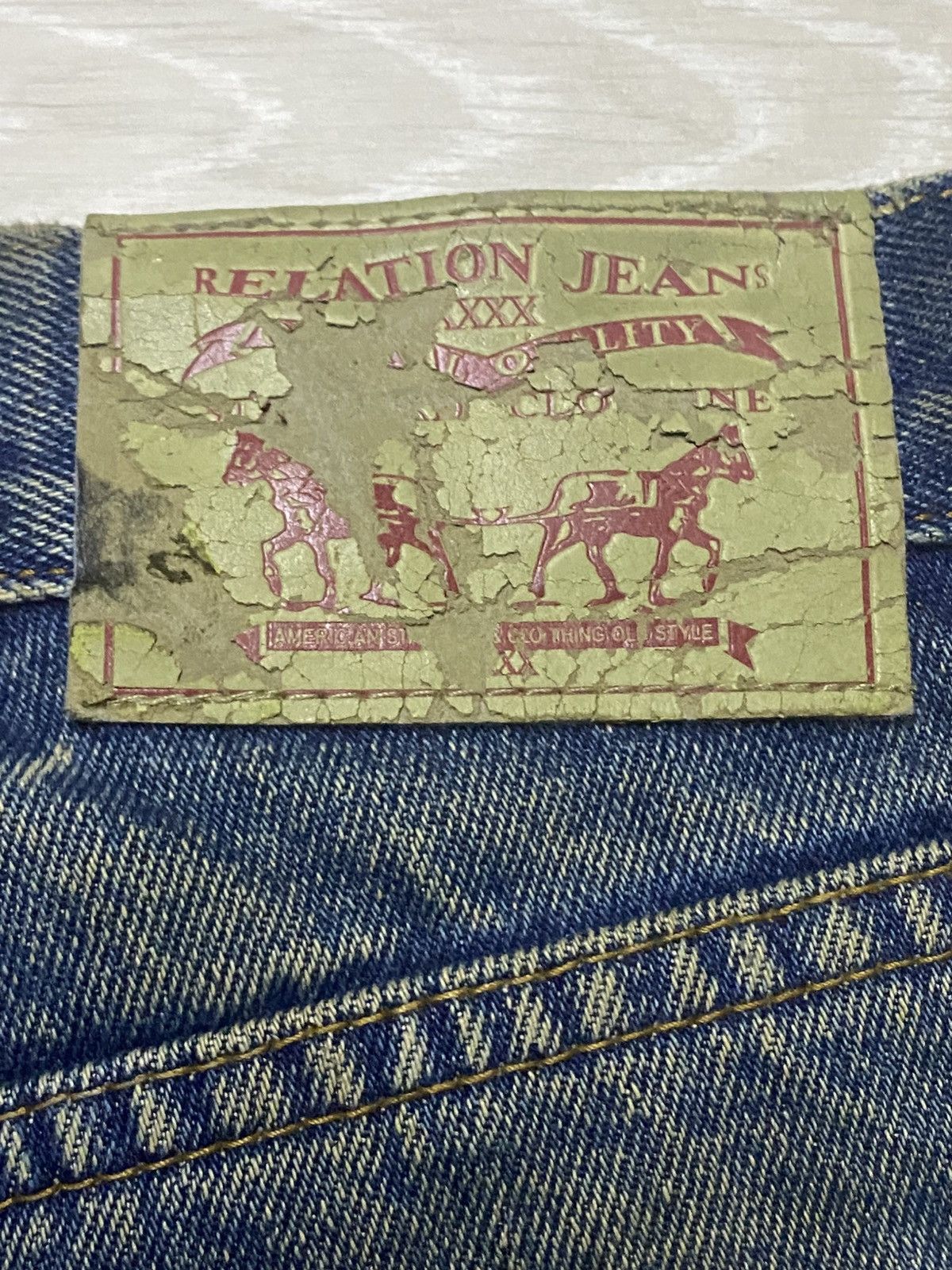 Evisu Relation Mud Wash Vintage Distressed Baggy Wide Leg Jeans Size US 33 - 12 Thumbnail