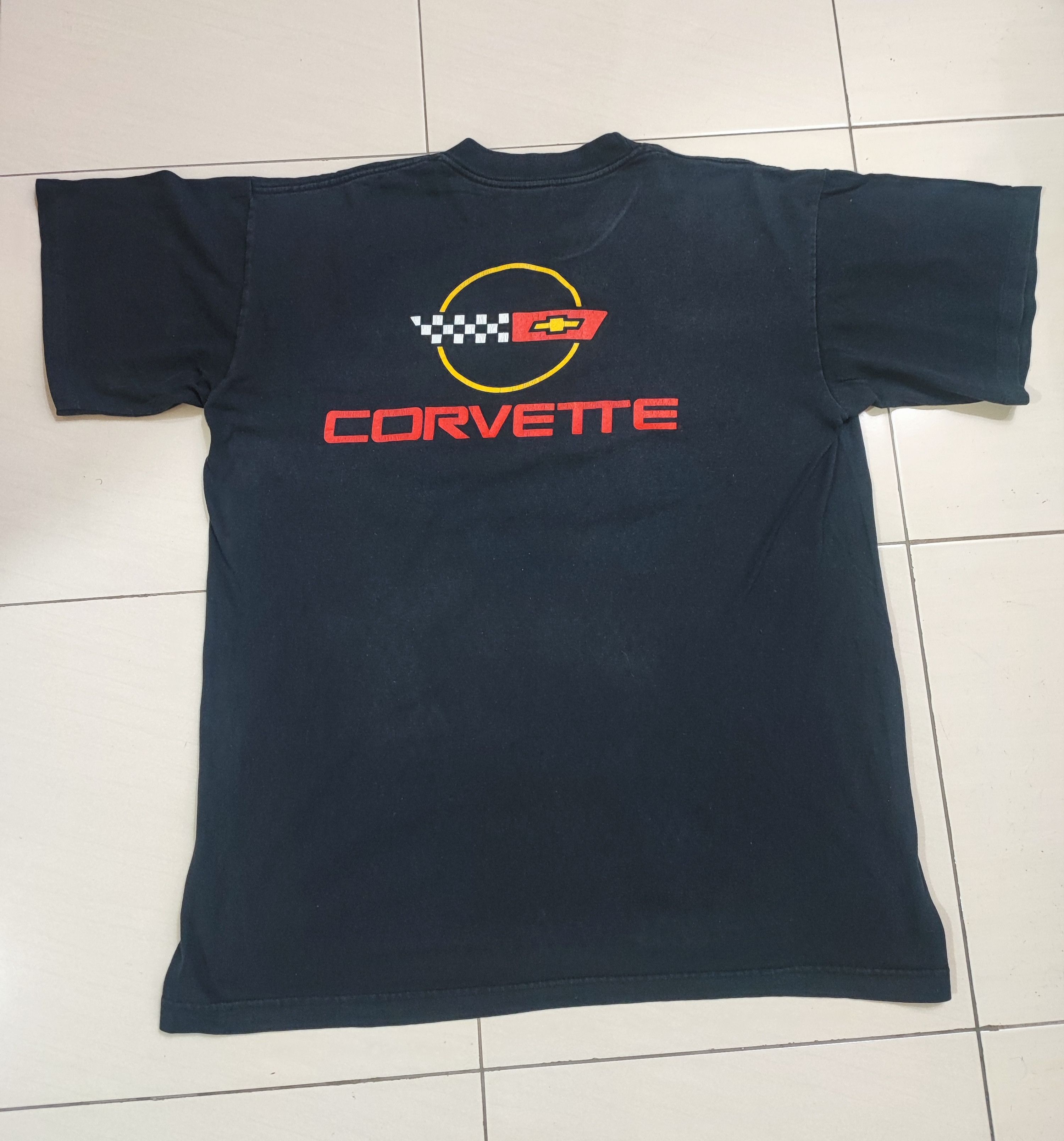 Vintage Vintage 90's Chevrolet Corvette Back hit Logo T-Shirt Size US L / EU 52-54 / 3 - 2 Thumbnail