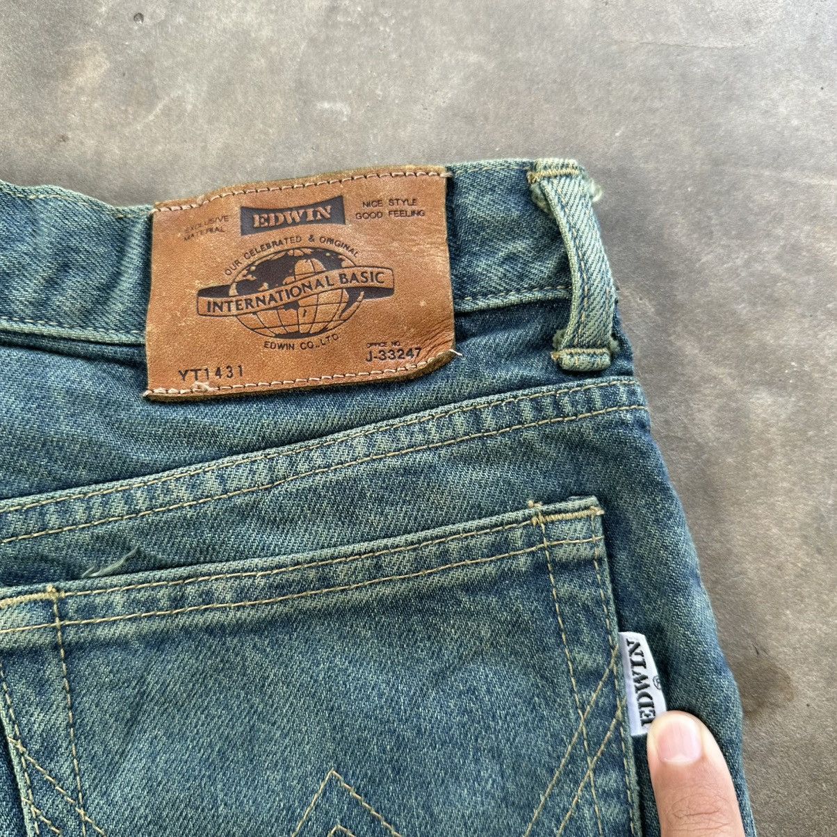 If Six Was Nine Vintage Edwin Dye Splash FLARE Denim Jean Pant W28 Size US 28 / EU 44 - 12 Thumbnail