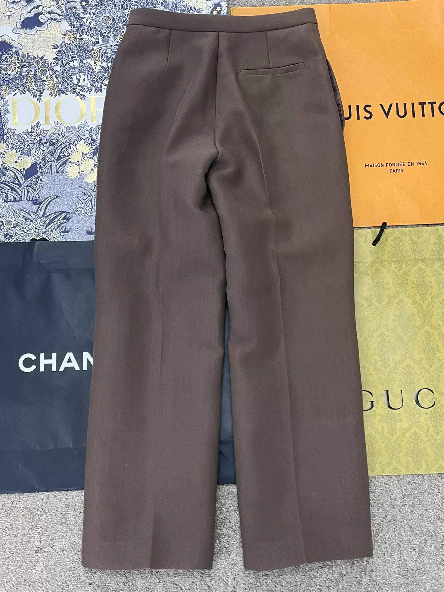 The Row The Row Brown Straight Trousers Silk & Wool 2 Size 26" / US 2 / IT 38 - 2 Thumbnail