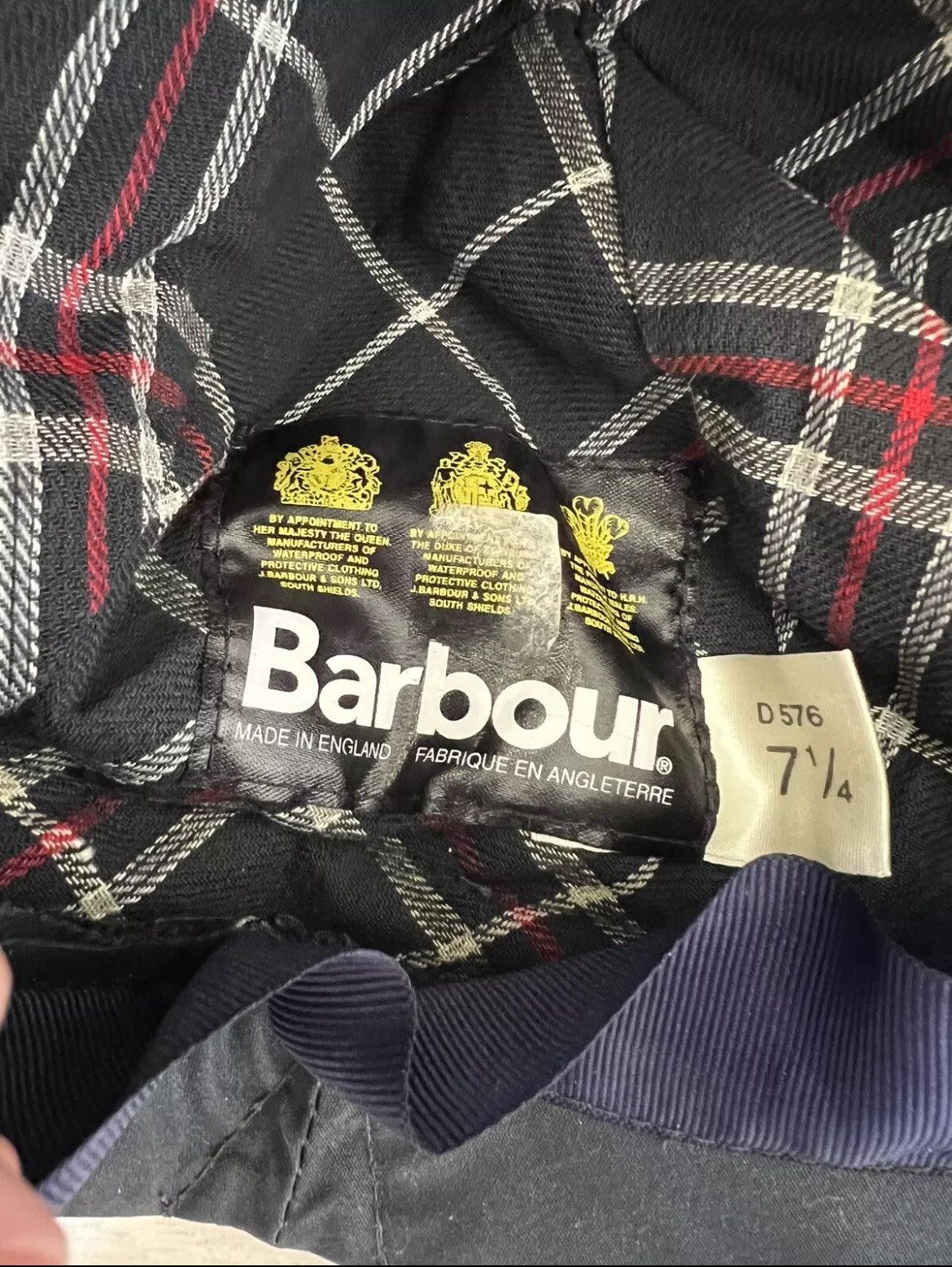 Barbour × Vintage VTG Men's Barbour Waxed Navy Blue Waterproof Hat Size ONE SIZE - 4 Thumbnail