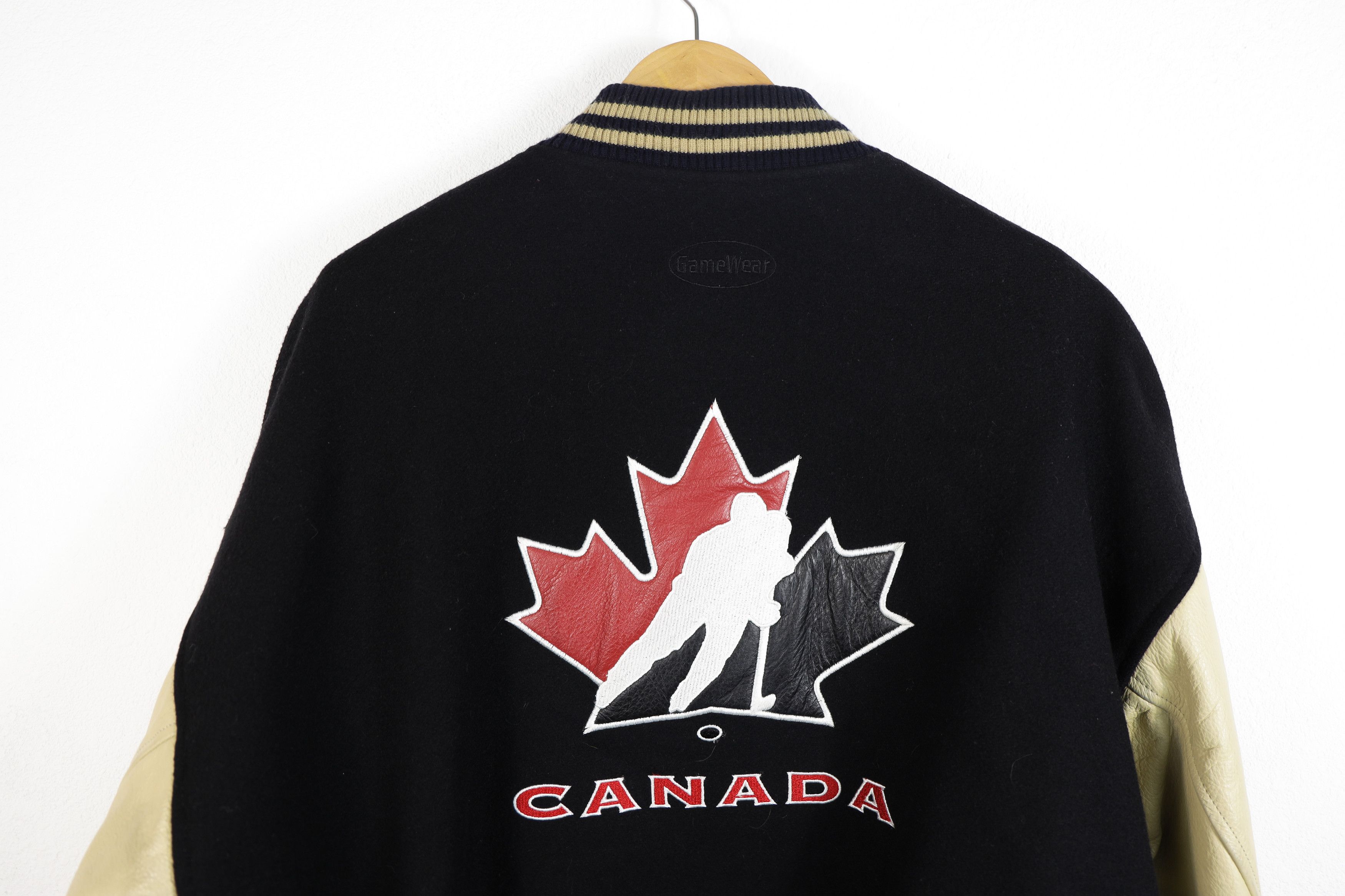 NHL Vintage Canada NHL Wool Leather Bomber Jacket XXL Size US XXL / EU 58 / 5 - 15 Thumbnail