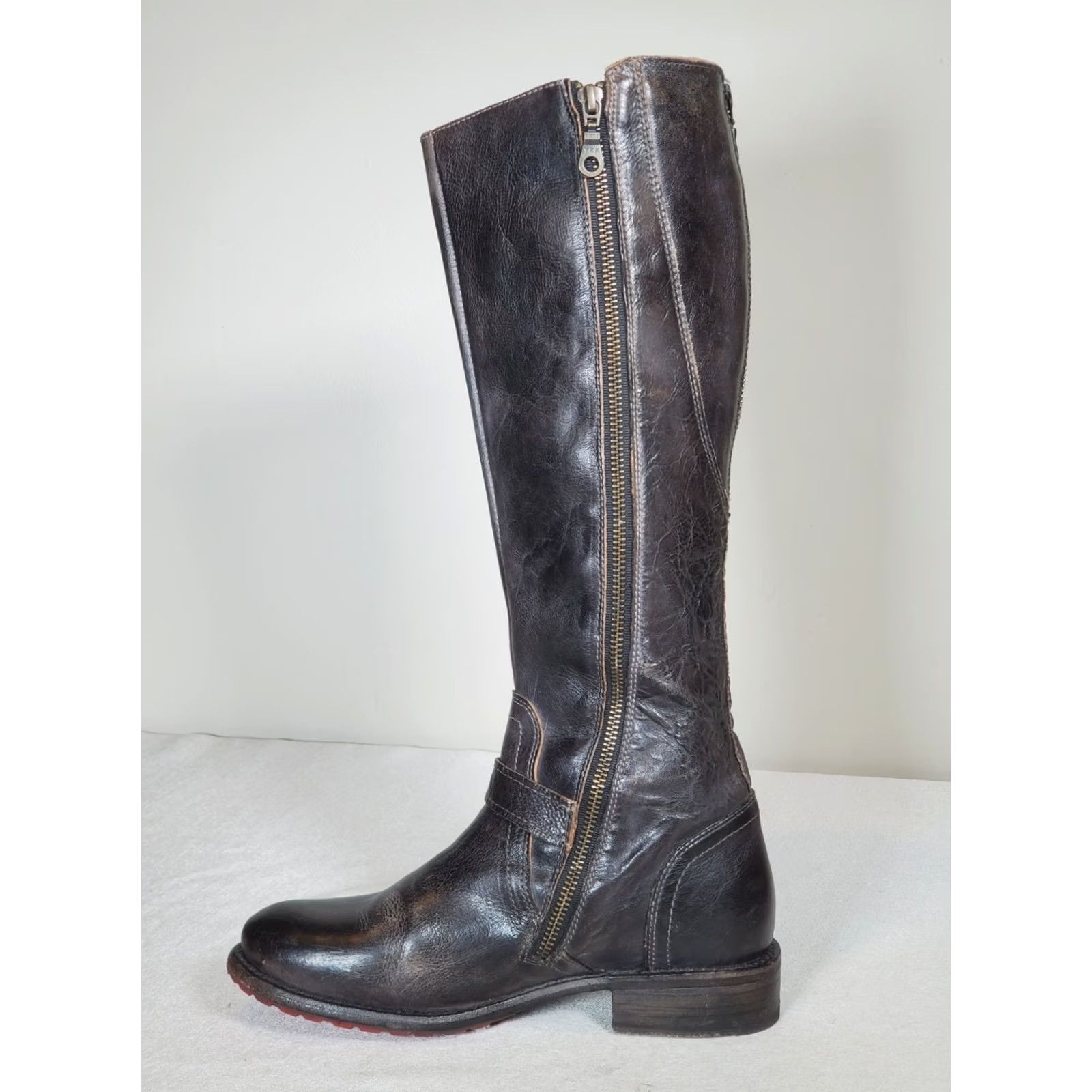 Bed Stu Bed Stu Glaye Tall Boots Black Rustic Extendable Calf Full Zip Women's US 8.5 Boots Size US 9 / IT 39 - 5 Thumbnail