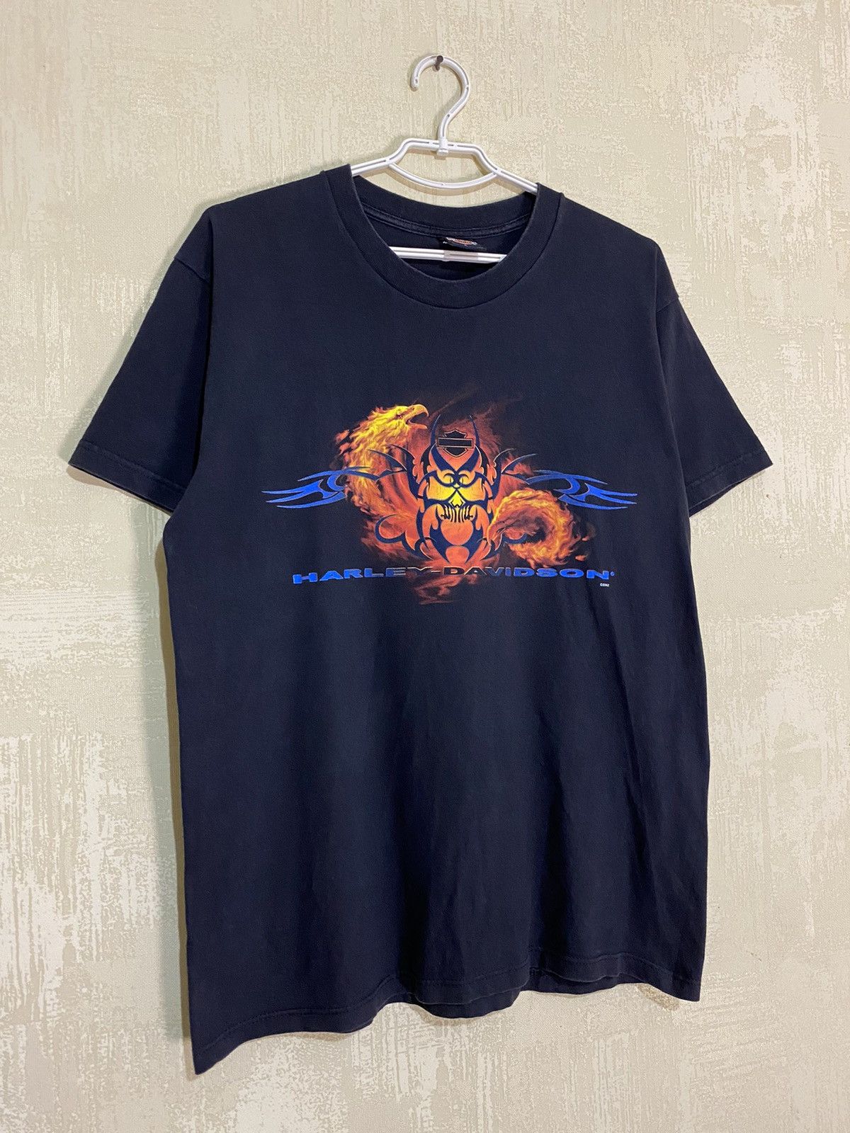 Harley Davidson × Vintage 2000s Vintage Harley Davidson Fire Flame Eagle T-Shirt Size US L / EU 52-54 / 3 - 2 Thumbnail