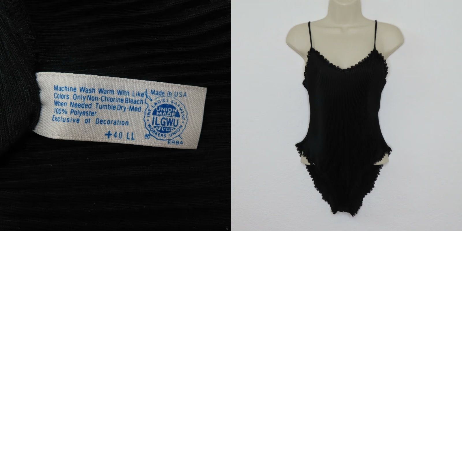 Vintage VINTAGE Maidenform Bodysuit Women 34 Style 94715 Pleated Elegance Spaghetti Strap Wireless Underwire N/A Black 1 Pack 90s Mens? Size XXS / US 00 / IT 34 - 8 Thumbnail