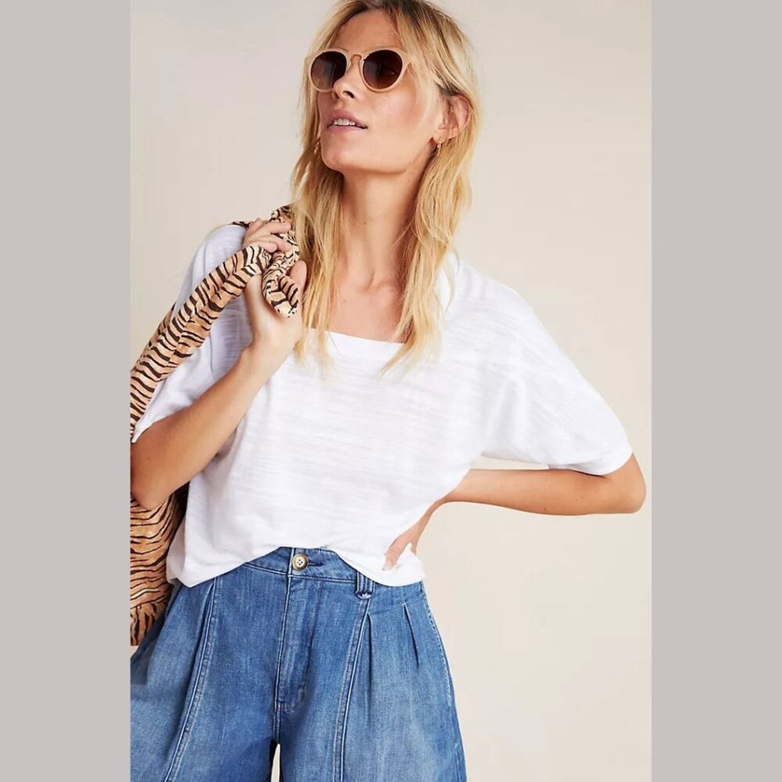 Anthropologie Anthropologie Deedee Dolman Sleeve Top White Size Small Size S / US 4 / IT 40 - 1 Thumbnail