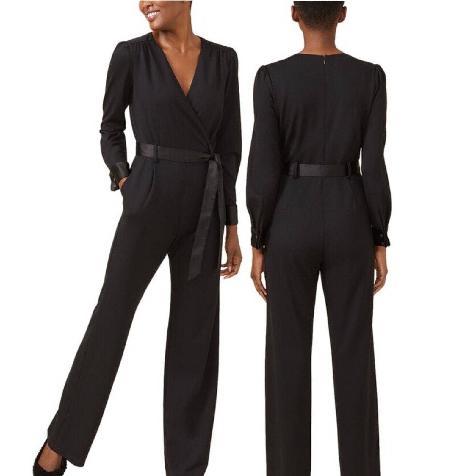 J.McLaughlin J. McLaughlin Black Jumpsuit Pockets, Back Zip- Size 4 Size 27" / US 4 / IT 40 - 1 Thumbnail
