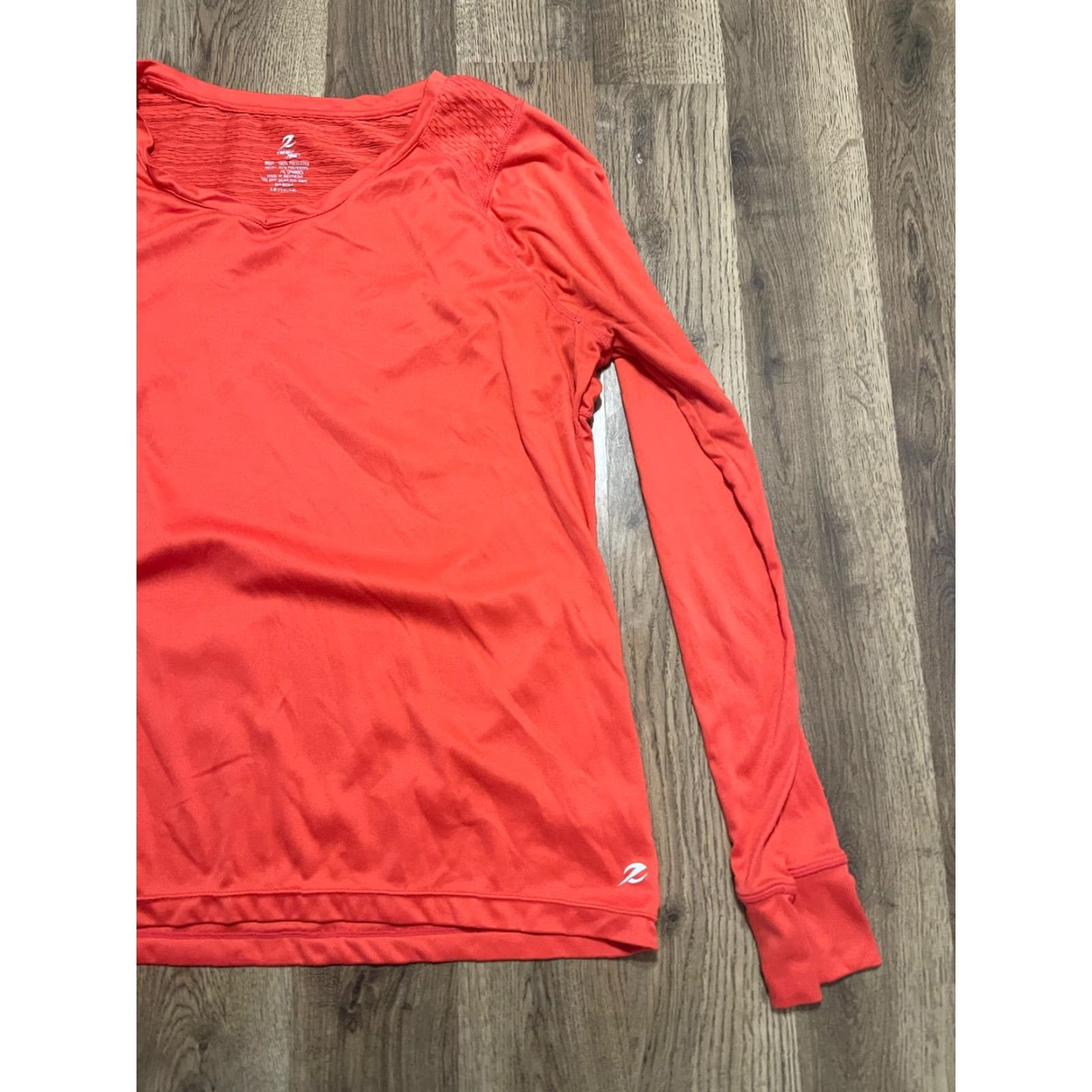 Vintage Energy Zone Shirt, Women's Size Large, Orange, Long Sleeve, V-neck, Athletic Size L / US 10 / IT 46 - 4 Thumbnail