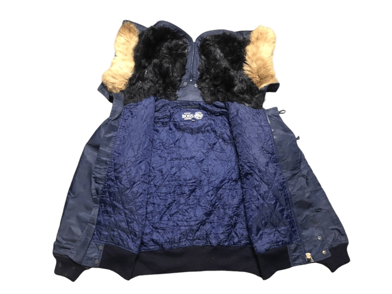 Vintage Vintage Suntory Boss Coffee Bomber jacket Raccoon Fur Hoodie Size US XL / EU 56 / 4 - 3 Thumbnail