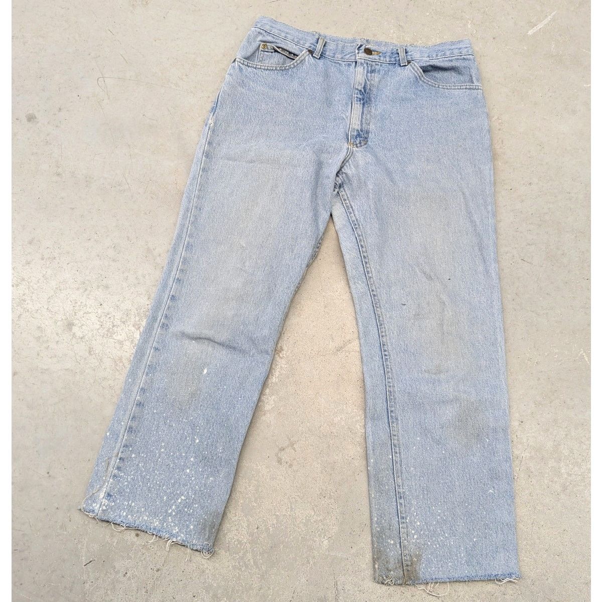 Lee × Vintage Vintage Lee Storm Rider Light Blue Distressed Denim Jeans Size US 34 / EU 50 - 2 Thumbnail