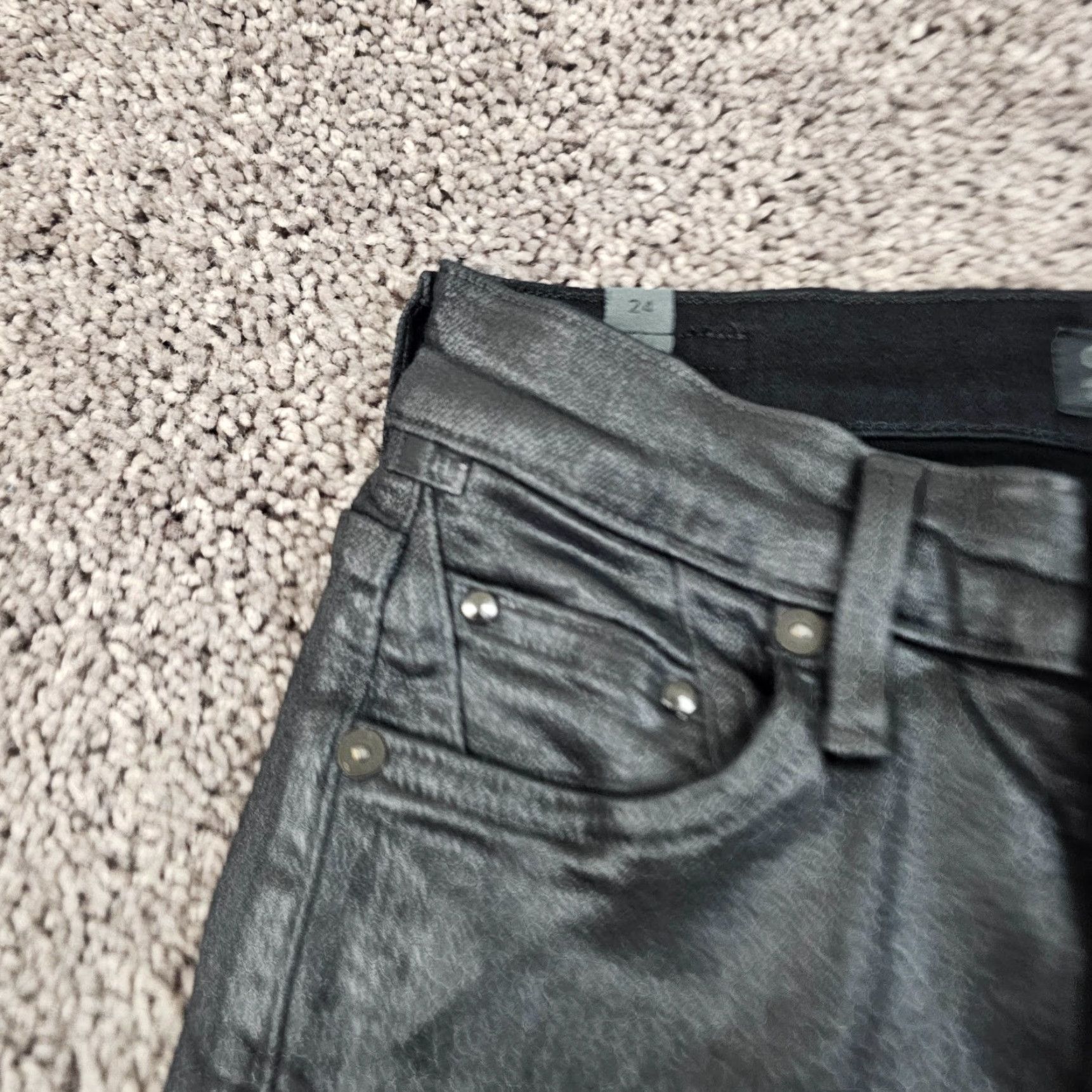 Citizens Of Humanity VINTAGE Citizens of Humanity Skinny Jeans Women 24 Black Coated Denim High Rise Stretch 2000s Size 42" / US 20 - 3 Thumbnail