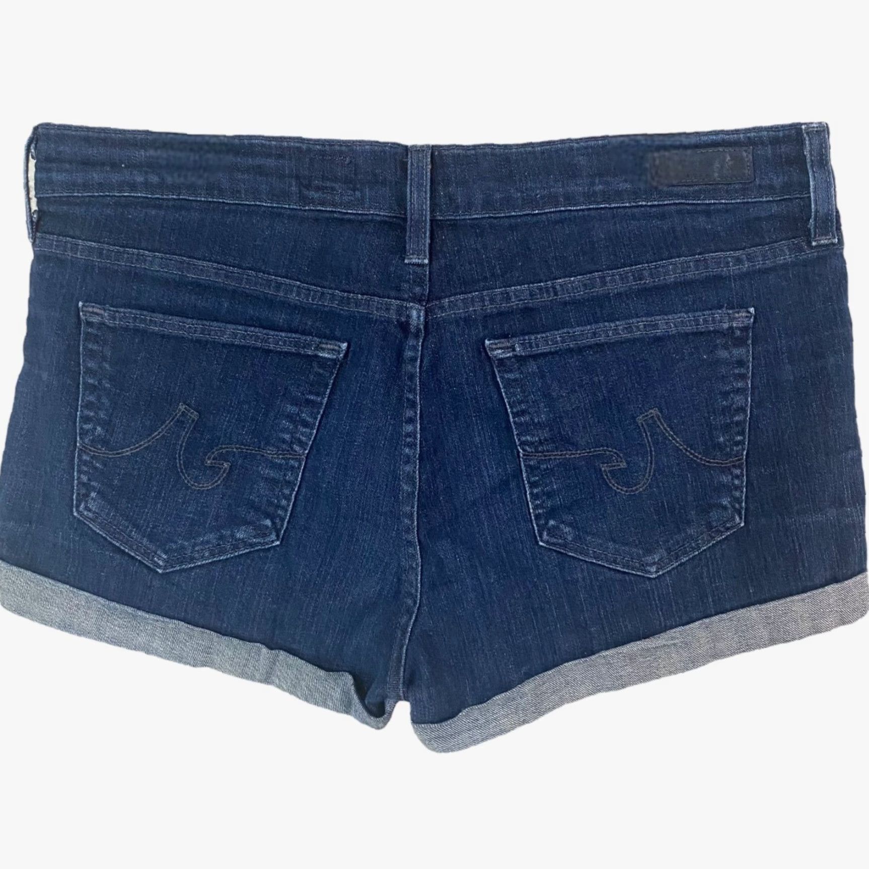 Denime Adriano Goldschmied Pixie Cuffed Jean Shorts Women's 32 Blue Denim Dark Wash Womens Size 24" / US 00 / IT 34 - 4 Thumbnail